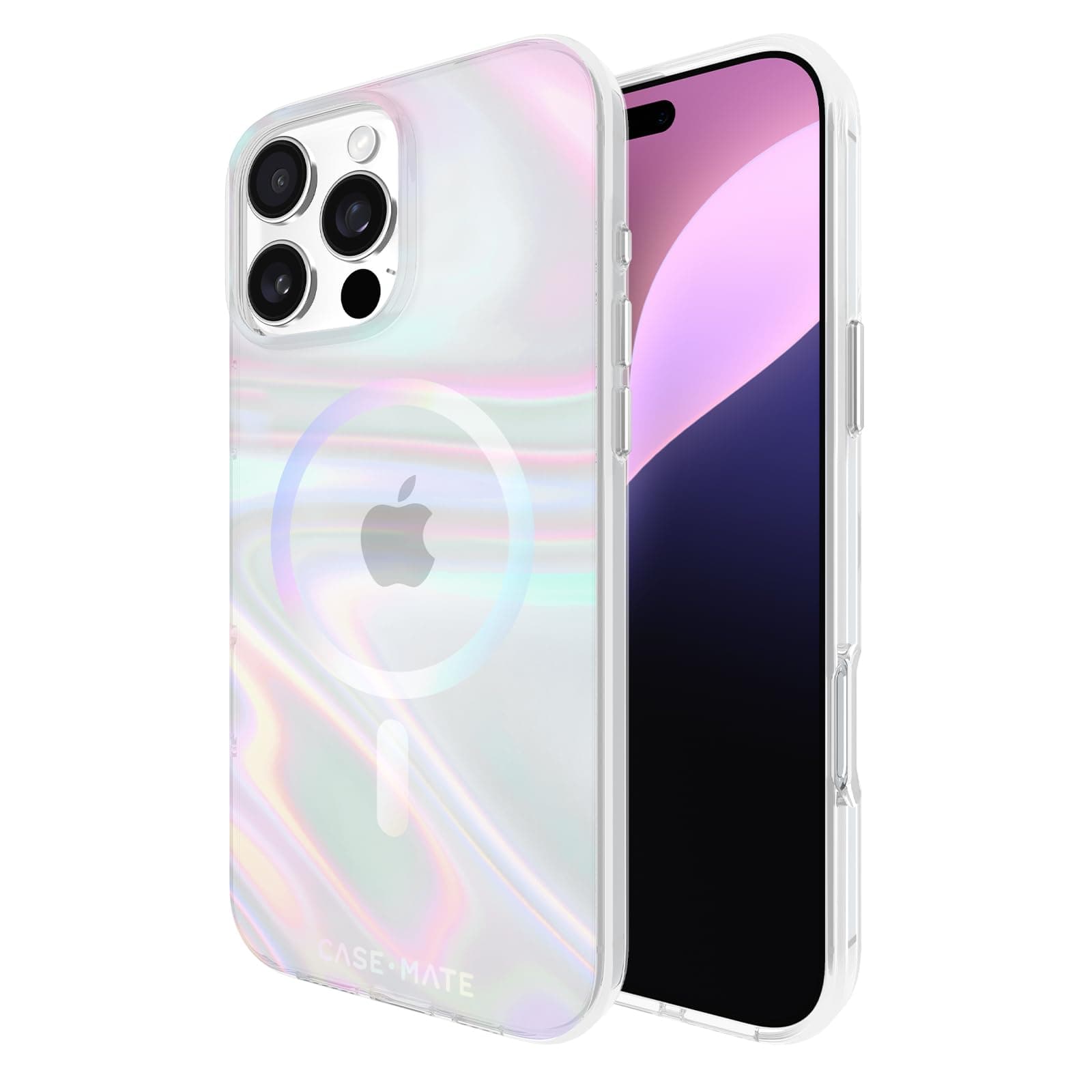 Case-Mate iPhone 16 Pro Max Case [Compatible with MagSafe] - Stylish Iridescent Phone Case with 12ft Drop Protection - Premium Magnetic Cover for iPhone 16 Pro Max - Soap Bubble