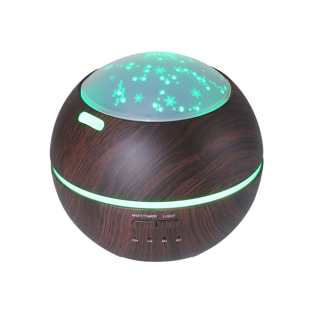 TOMNEW 150ML Aromatherapy Diffuser Ultrasonic Essential Oil Diffuser Kids Room Fragrance Mini Aroma Humidifier Wood Grain Waterless Auto Shut-Off and 7 Color LED Lights Changing for Yoga Baby (Black)