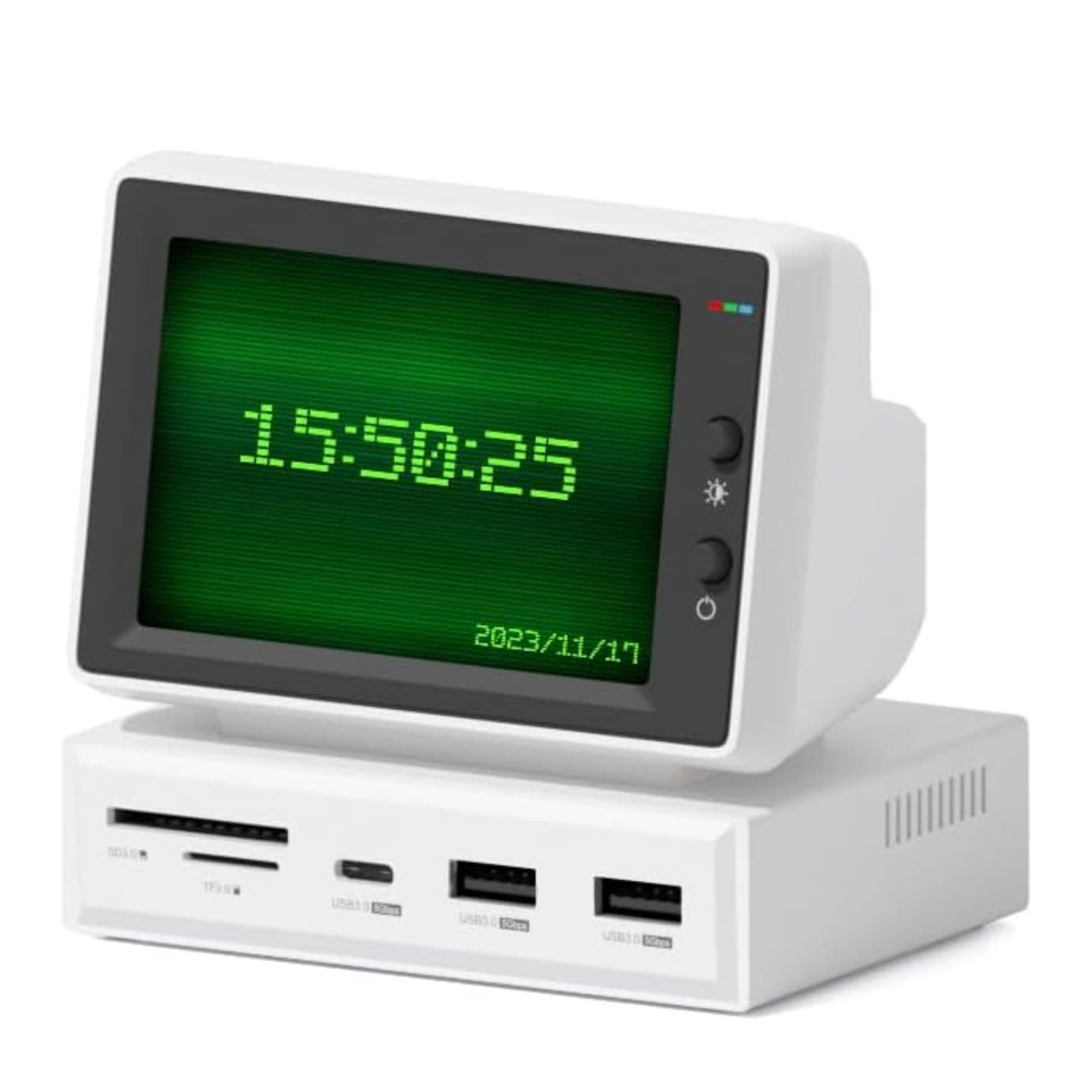 Hagibis 3.5inch IPS USB Mini Screen with USB C Hub, USB-C & HDMI Monitor for PC, AIDA64 Mini PC CPU RAM HDD Data Monitor, Temperature Display, Floating Lyrics & Electronic Album Sub Screen (960x640)