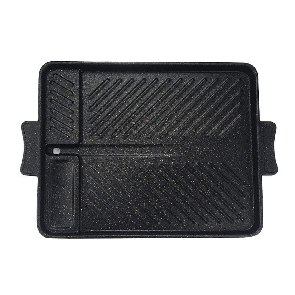 CHYIR Korean-Style Non-Stick Smokeless Rectangular Grill Pan Baking Tray Barbecue Plate for Indoor Outdoor BBQ