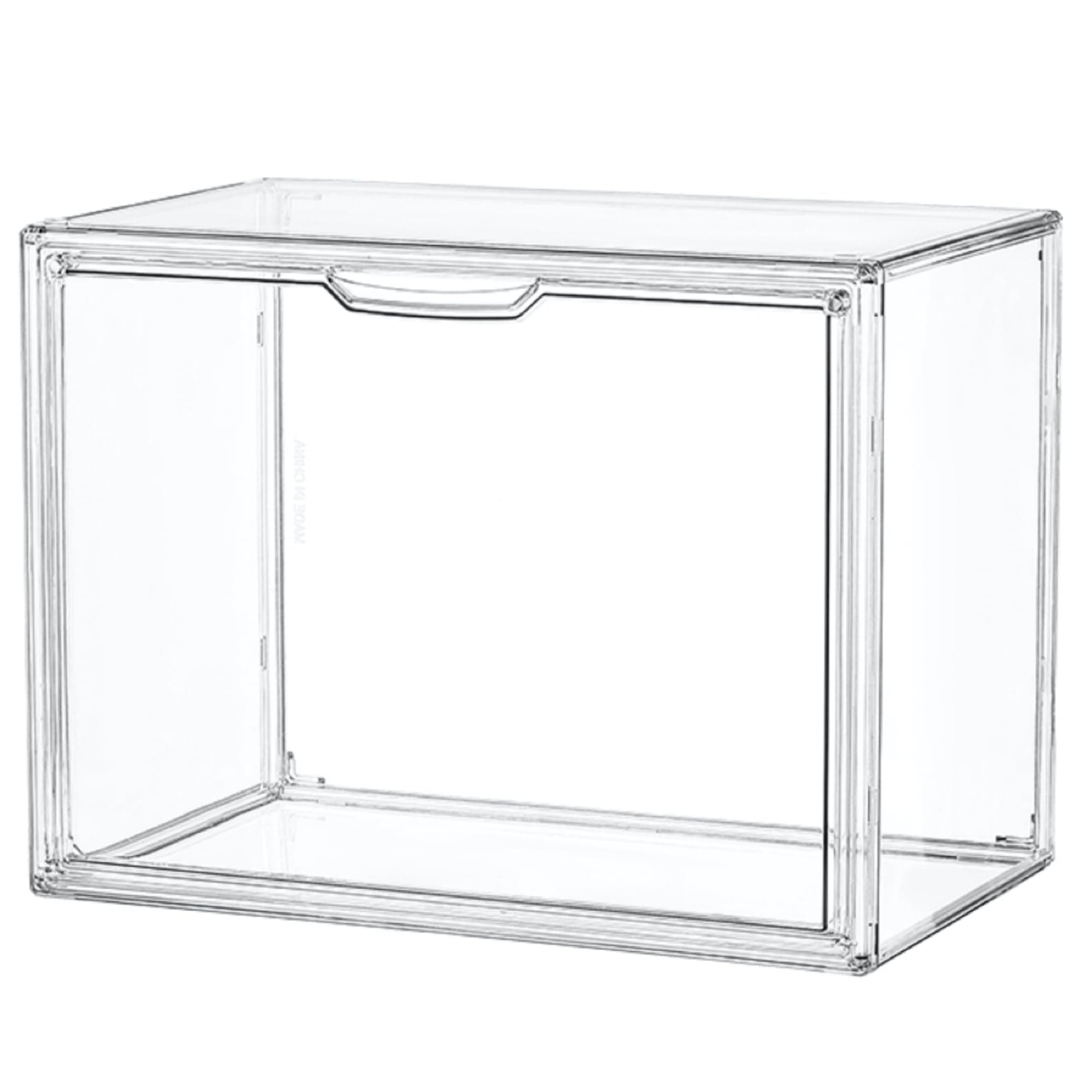 - Clear Acrylic Display Case, Stackable Plastic Storage Bins with Magnetic Attraction Lid, Showcase for Cosmetic, Large Figures Collectibles, X-Large
