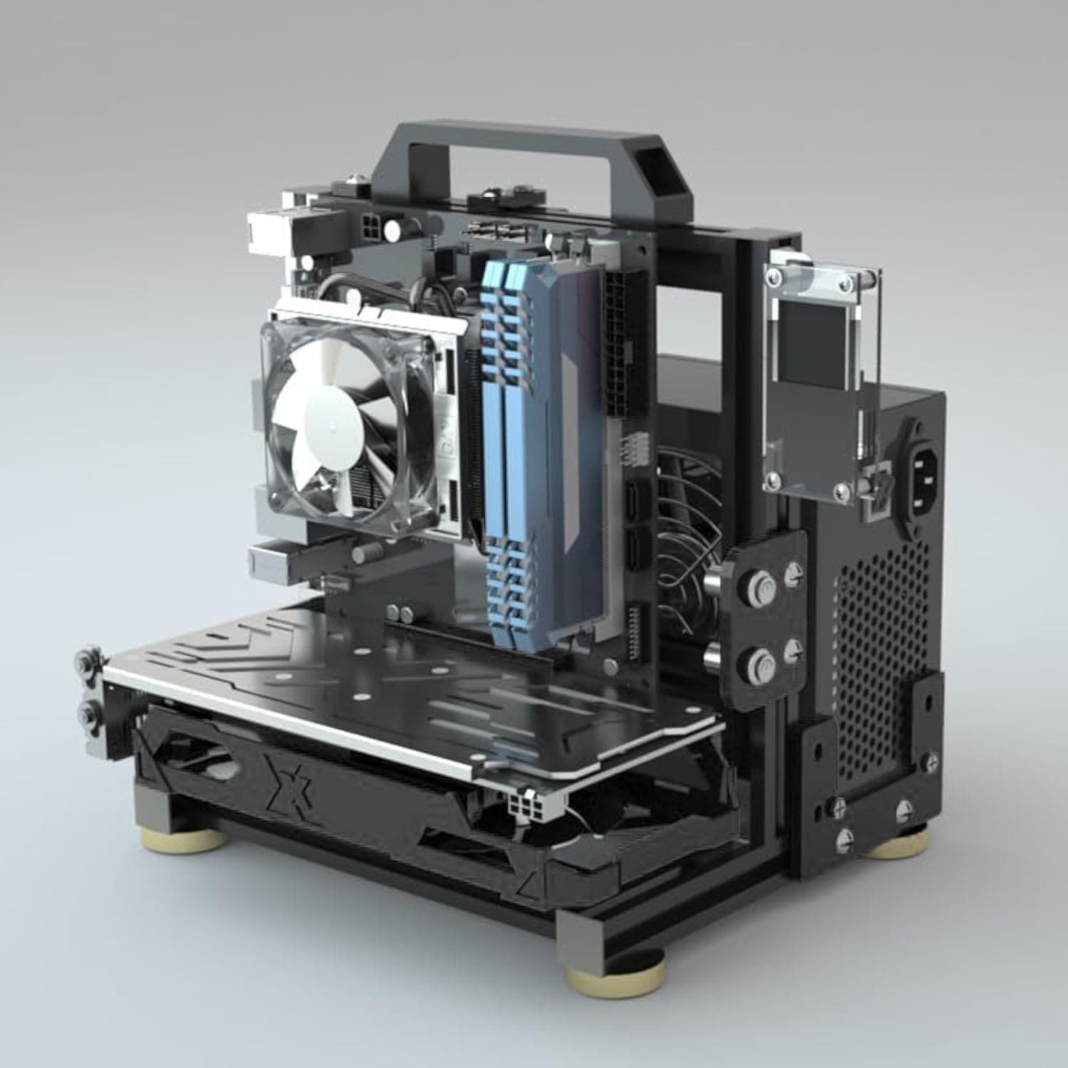 PC Creative Assembly Frame Test Bench，Open Air Frame Case, DIY Computer Motherboard Case Rack, ITX ATX MATX/EATX Open Aluminum Frame Chassis (ITX)