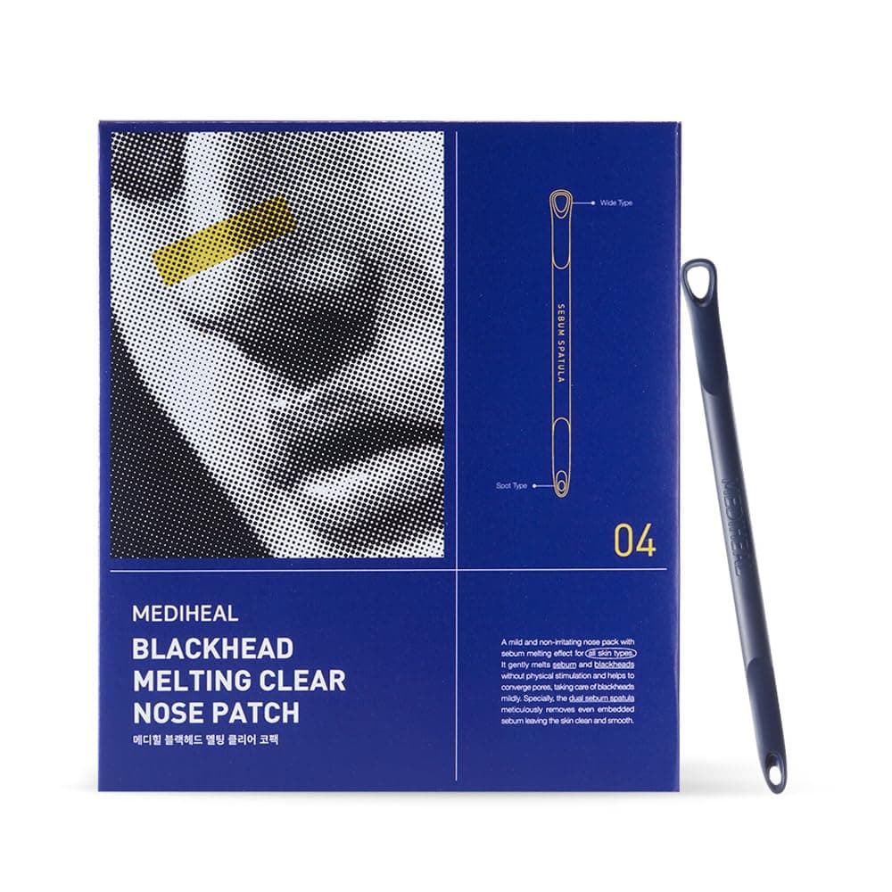 Mediheal Blackhead Melting Clear Nose Patch (4 pack), 3 Step Pore Melting and Soothing Sheets, Blackhead Remover Tool Included