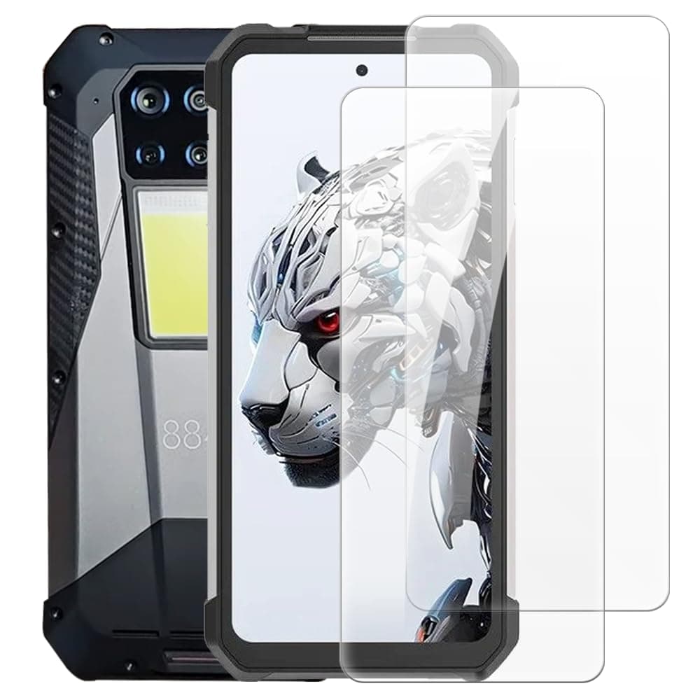 2 Pack Tempered Glass Screen Protector Set Compatible with Unihertz 8849 Tank 3, HD Clear, Anti-Scratch, Bubble-Free, Easy Installation