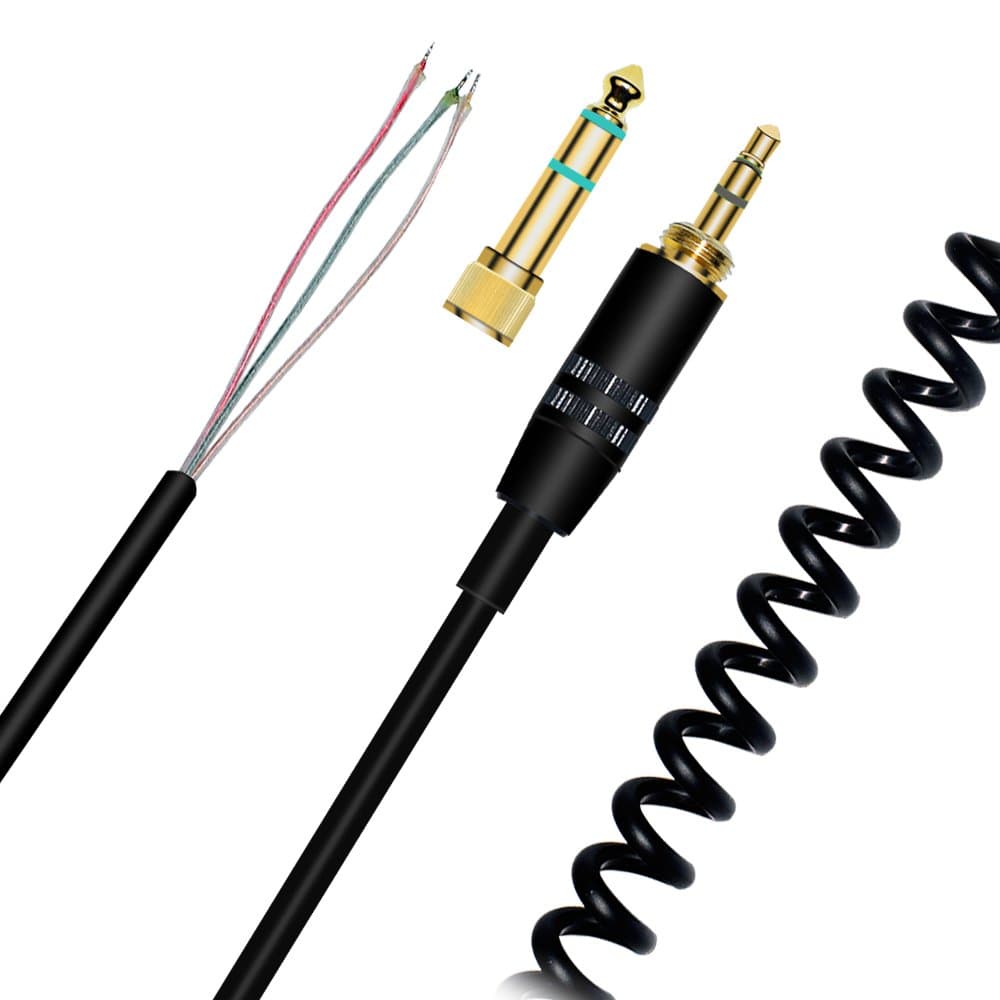 Extension Spring Relief Coiled Audio Cable for Sony MDR-7506 7509 MDR-V6 V600 V700 V900 ATH-M50 Headphones