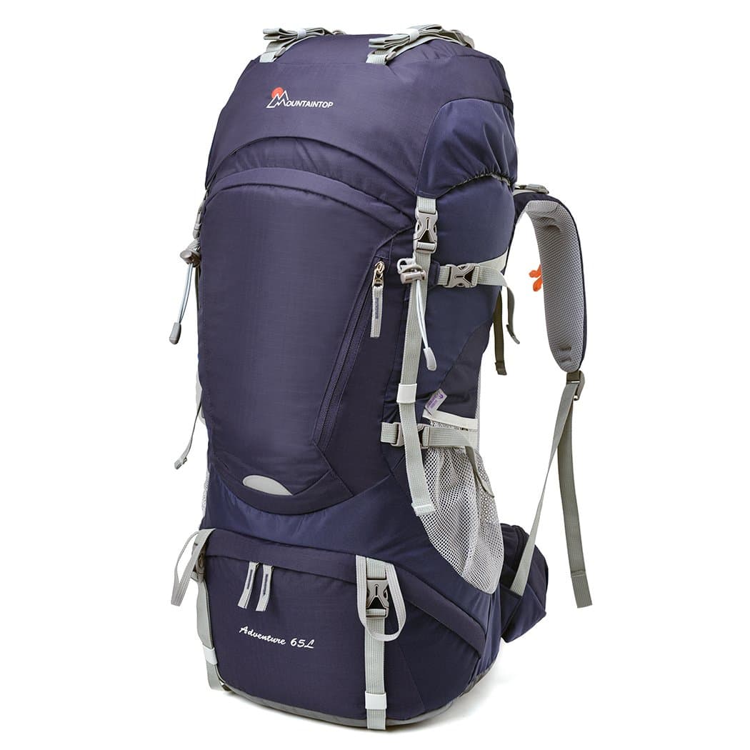 MOUNTAINTOP 55L/65L Internal Frame Backpack Hiking Backpack with Rain Cover