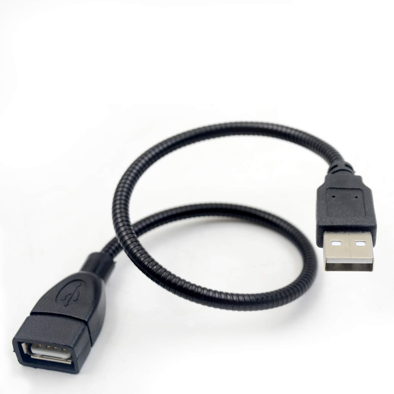 Duttek USB Gooseneck Cable 1FT/30CM, USB2.0 Cable, USB 2.0 Type A Male to Female Jack Sync Data Flexible Extension Gooseneck Cord
