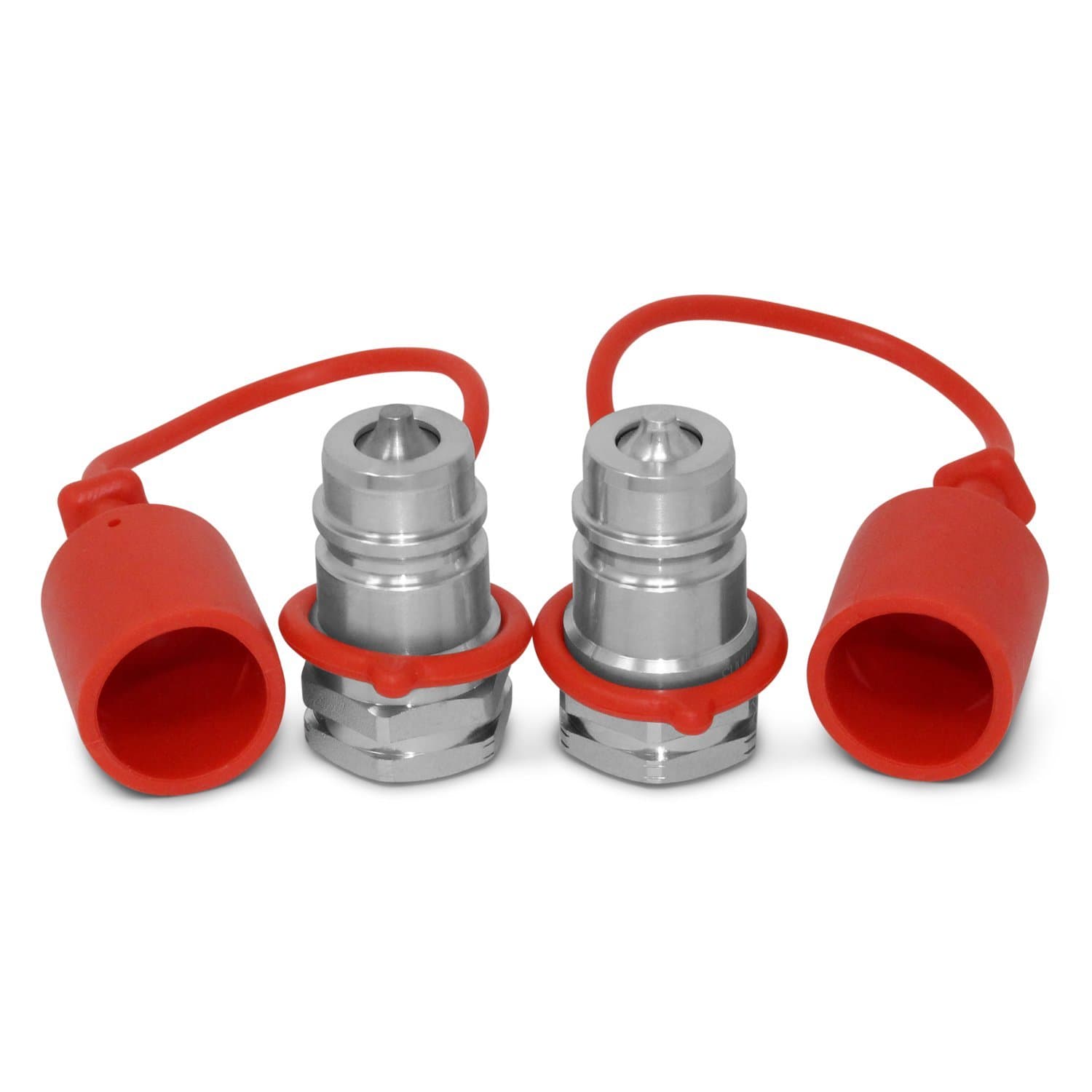 Summit Hydraulics 2 Pack - 1/2" Ag ISO 5675 Quick Connect Male Coupler, Poppet Valve, 1/2" NPT