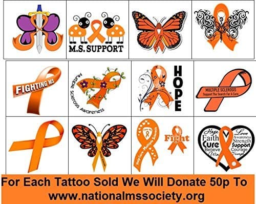 Multiple sclerosis (MS) Awareness Collection (Multiple sclerosis (MS) Temporary Tattoos)