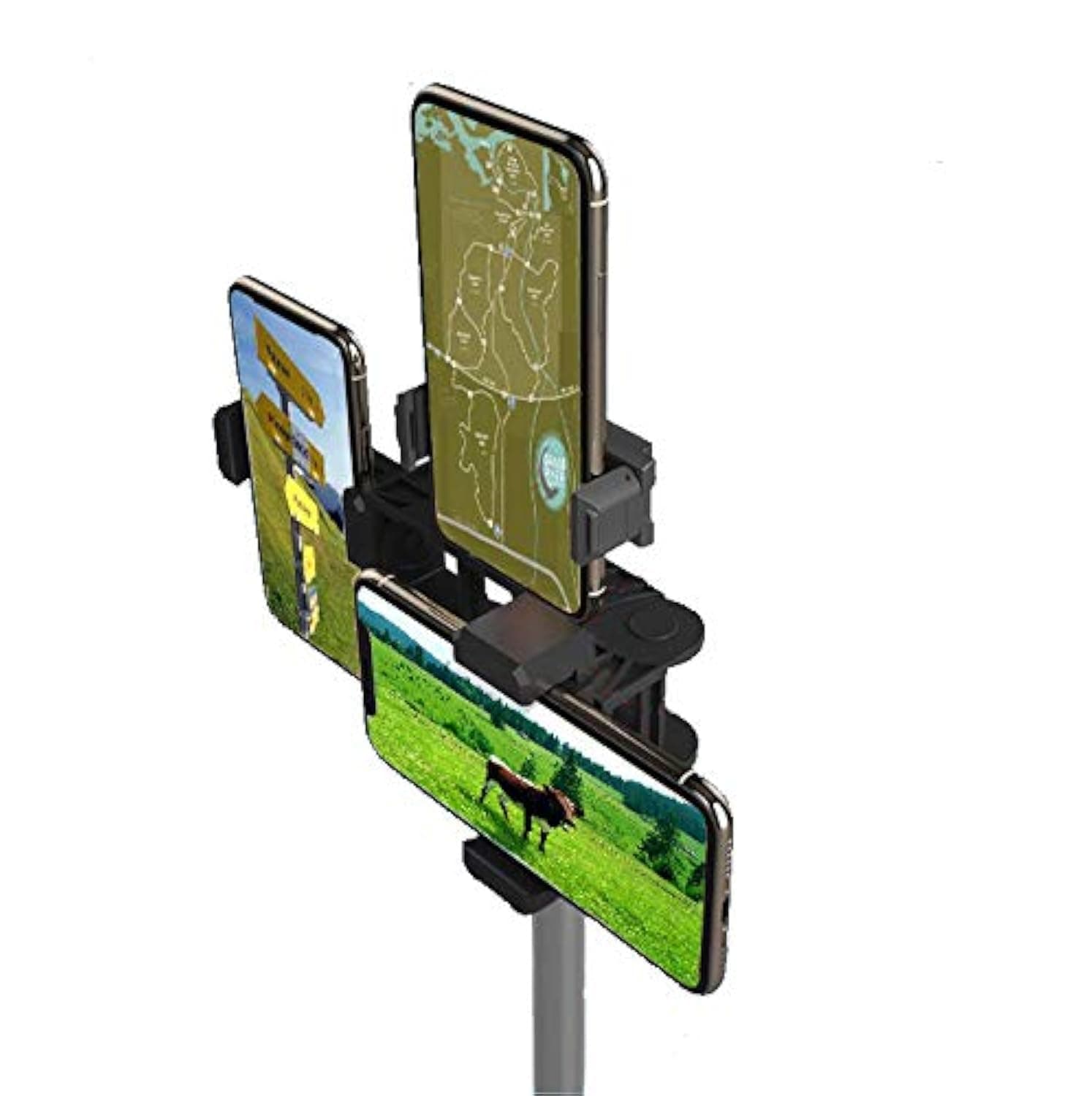 Multiple Phone Bracket Set for YouTube Video or Live Streaming. Compatible with Mounting Smartphones, Ring Lights and Microphones to Tripods, Monopods, Selfie Sticks or Even Bike Handle Bars