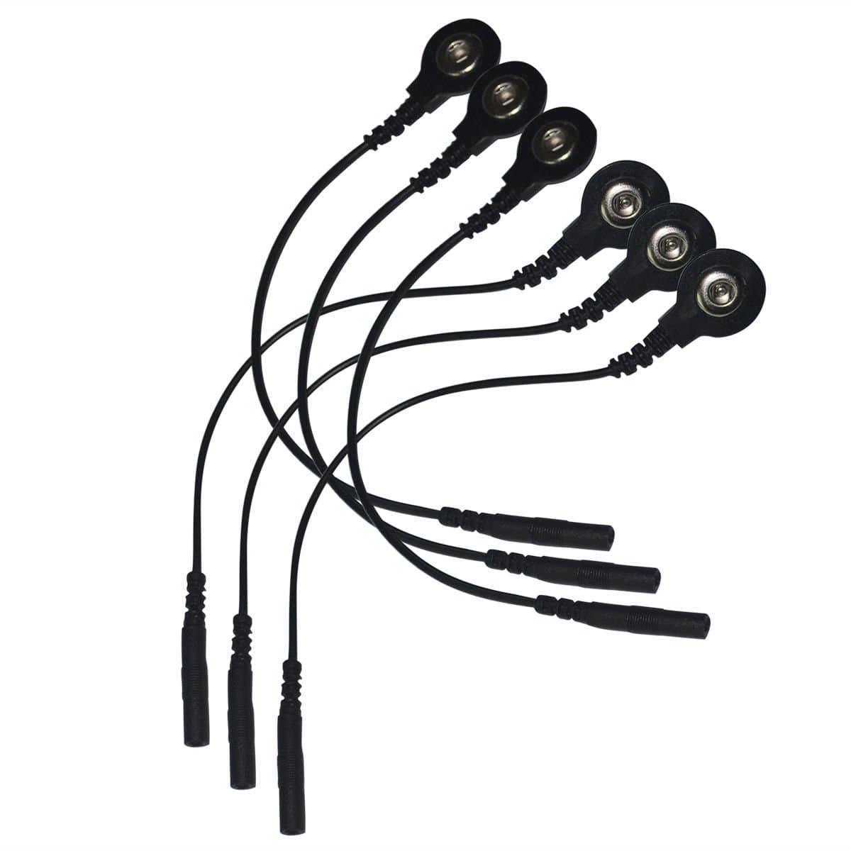 3 Pair TENS Machine Lead Wire Connector Splitters by Head 2.0mm Cables Snap 3.5mm