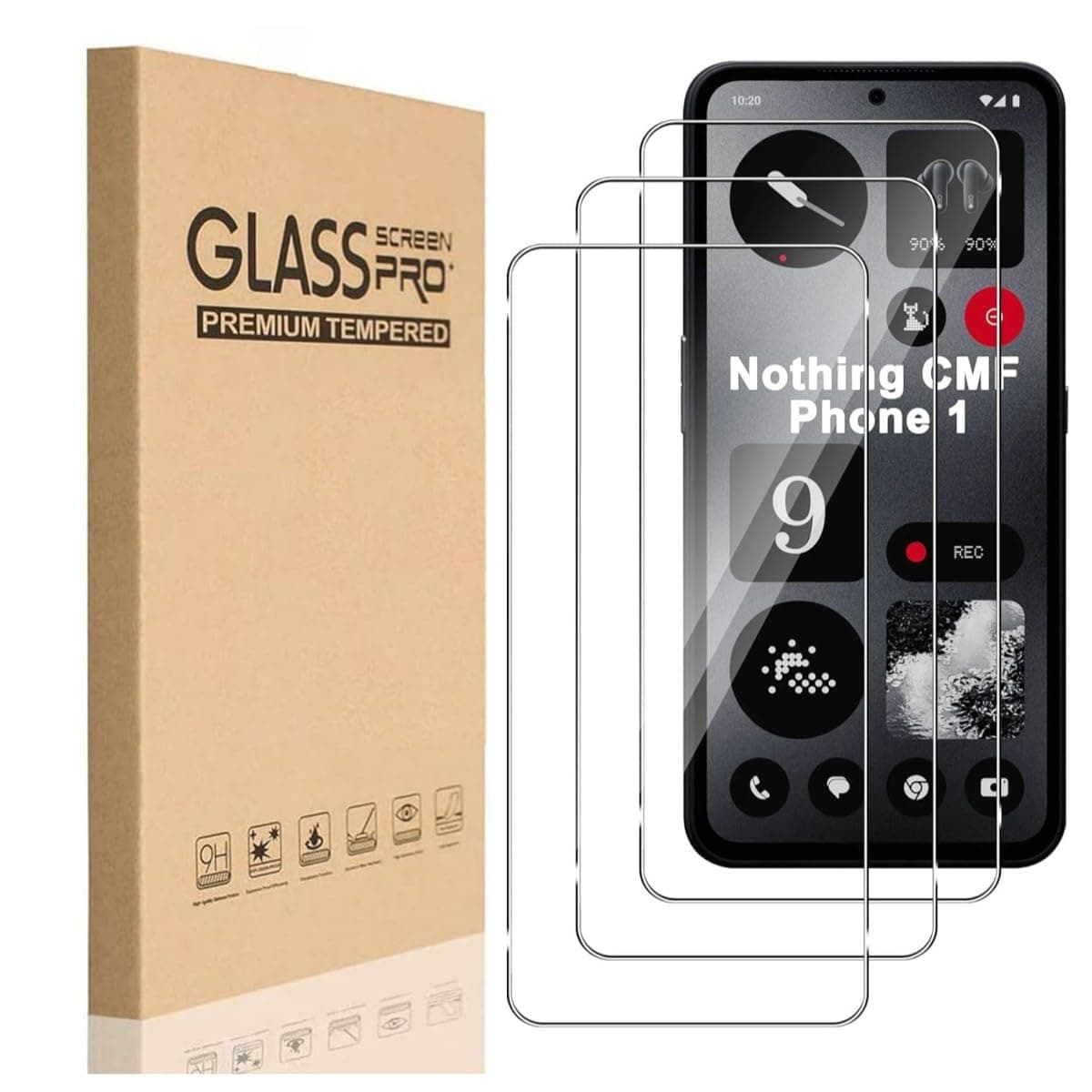 [3-Pack] 9H Tempered Glass Screen Protector for Nothing CMF Phone 1, Protection with Fingerprint, Easy to Install, Ultra Clear, Touch Sensitivity, Anti-Scratch Film