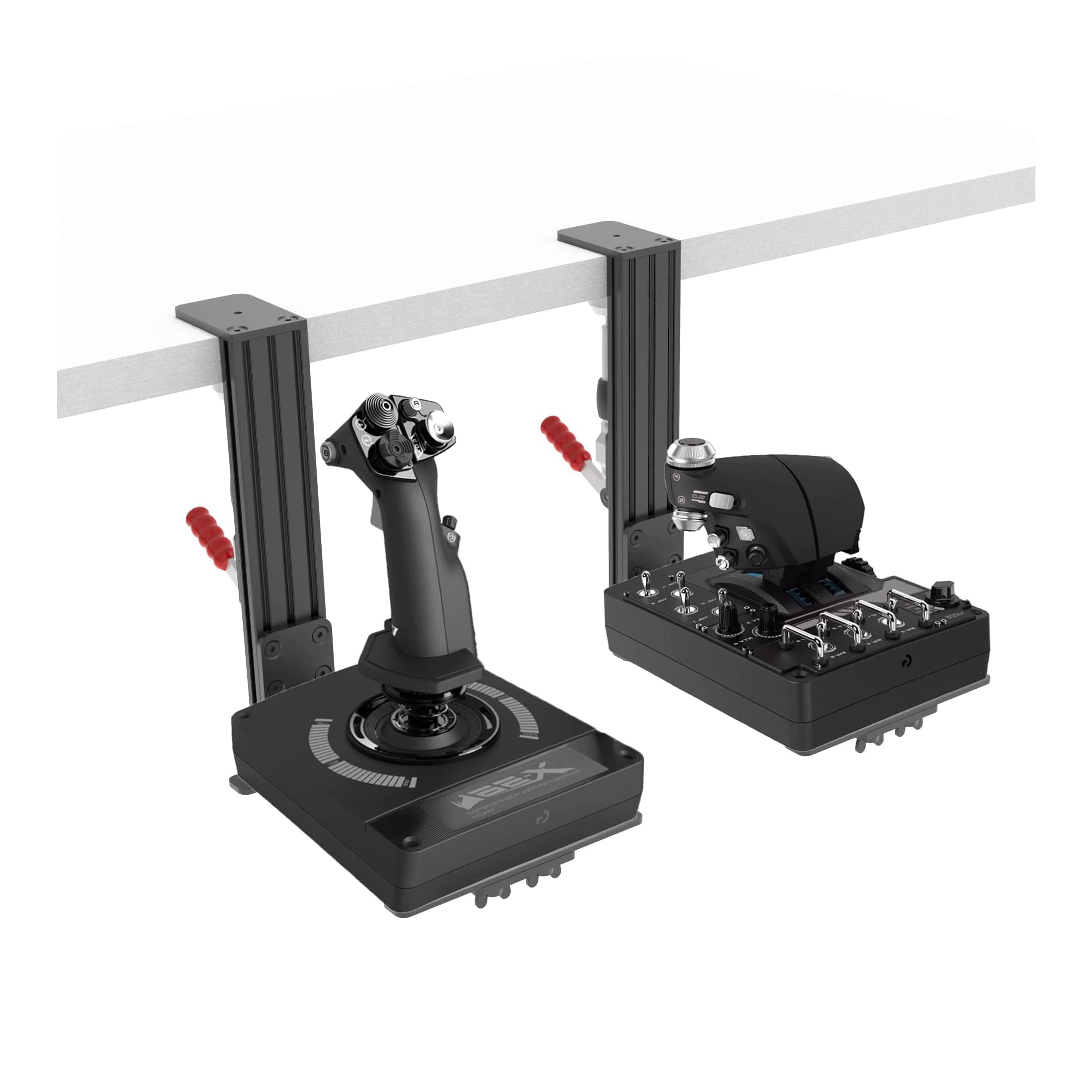 2 Pack Desk Mount for Flight Sim Hand-Controller Compatible with Logitech X52 X56 Hotas, Thrustmaster HOTAS Warthog, T.16000M FCS, T.Flight, SimTask Farmstick, Sol-R1, Sol-R2, VKB, VPC, Winwing
