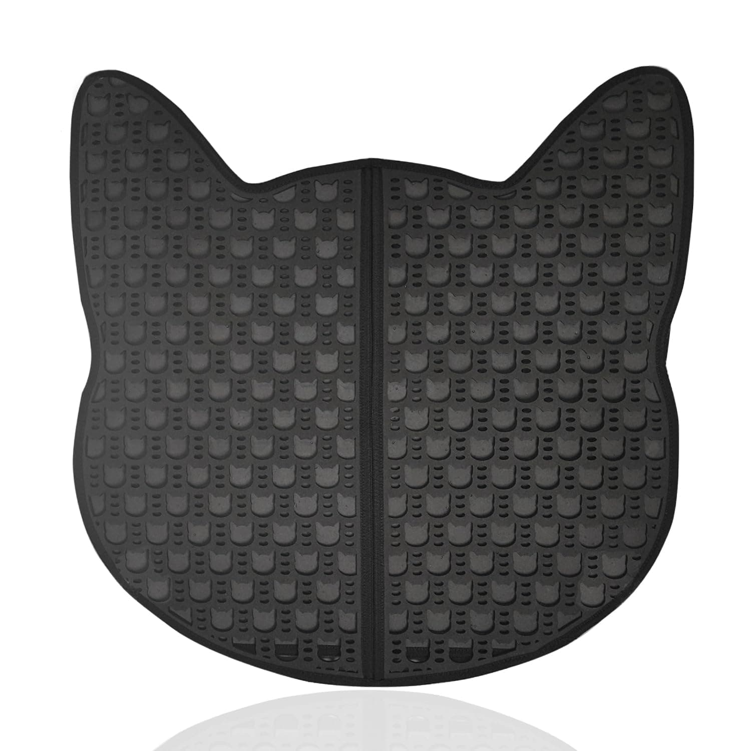Cat Litter Mat Litter Trapping Mat, Double-Layer Kitty Design Mat, Extra, Large, 25.6 inches, Waterproof, Easy to Clean, Non-Slip, Scatter Control, Sifting, LARGE - BLACK