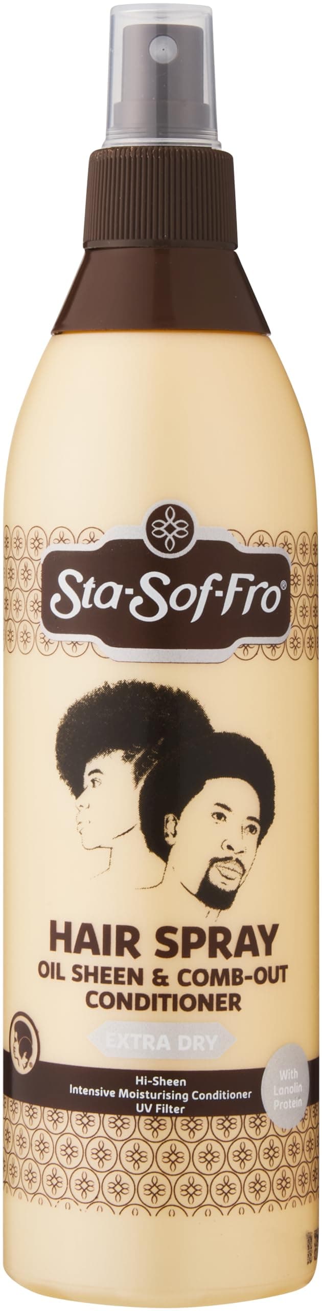Sta-Sof-Fro Sta Sof Fro Oil Sheen and Comb Out Conditioner Extra-Dry Hair Spray, 250 ml, Clear, (Pack of 1)