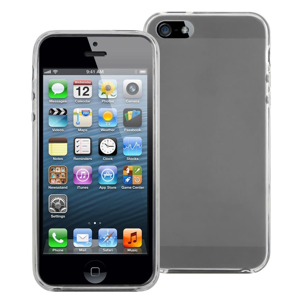 ICONO SLEEK Snow Clear TPU elastomers Case for Apple Iphone 5 Iphone5 Black