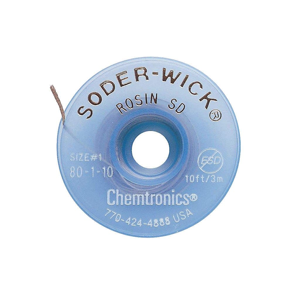 80-1-10 Braid, DESOLDERING, Rosin SD, 10FT