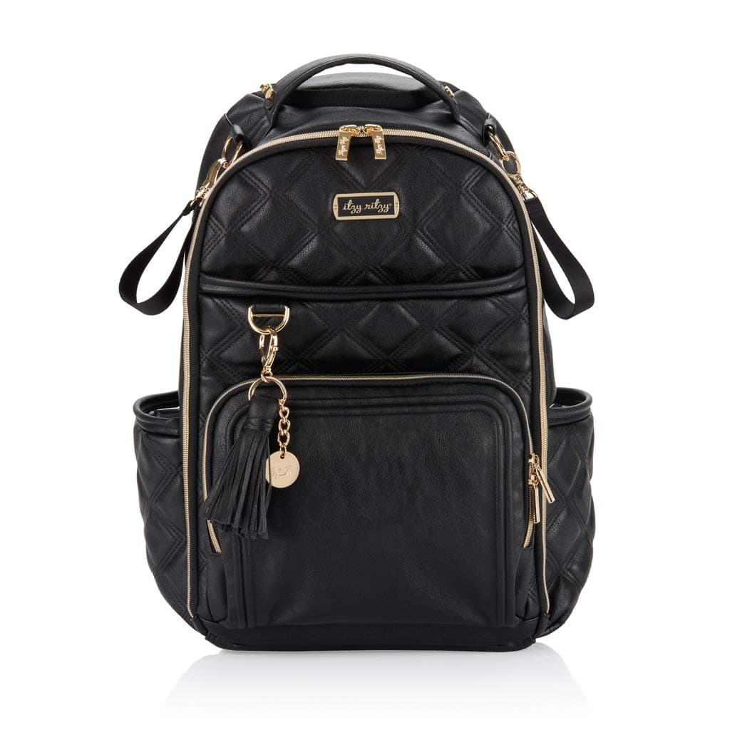 Itzy Ritzy Diaper Bag Backpack – Large Capacity Boss Plus Backpack Diaper Bag Featuring 19 Pockets, Changing Pad, Stroller Clips And Comfortable Backpack Straps, Mystic Black