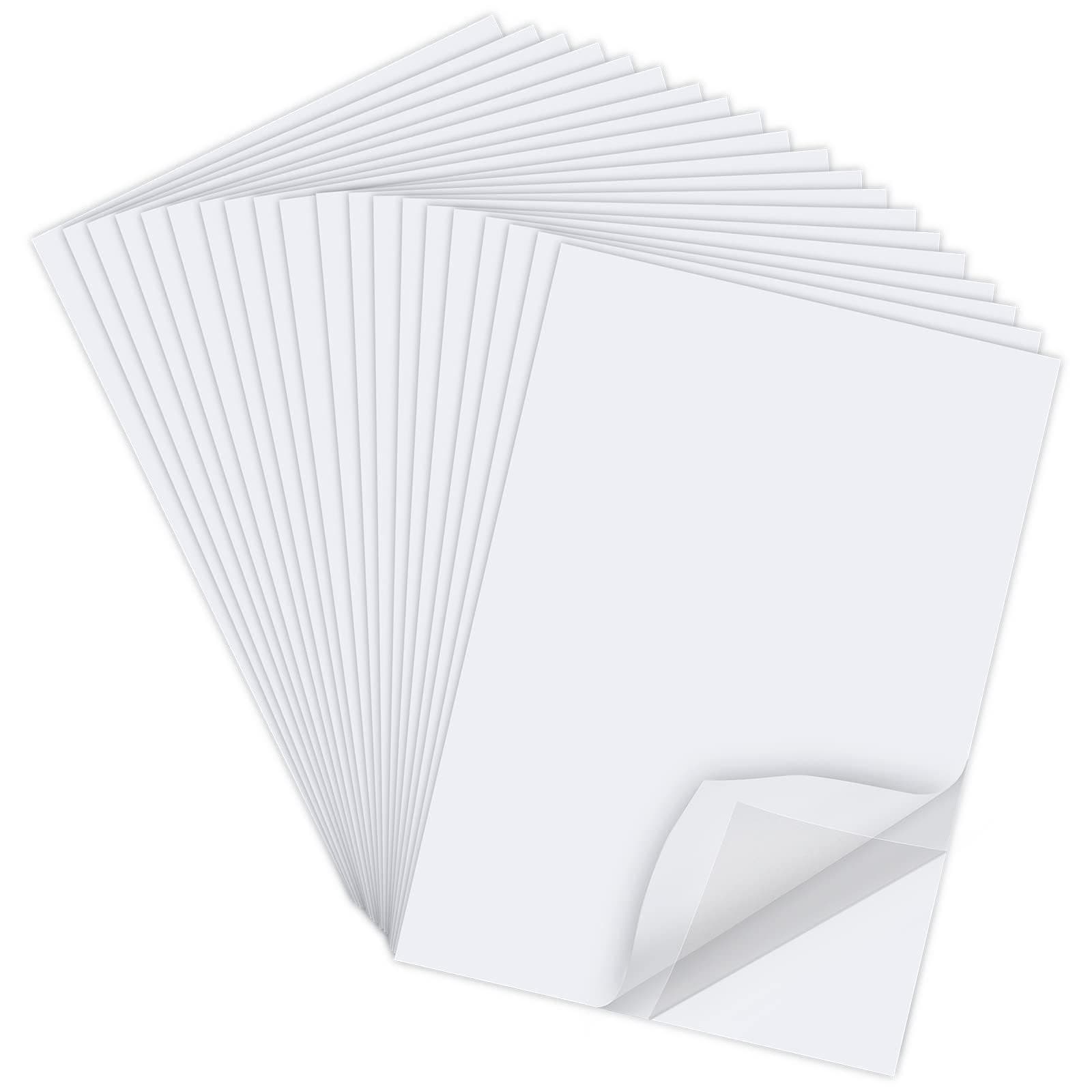 20 Sheets A4 Size 8.3x11.5 Inch Clear Double Sided Adhesive Tape Sheets, Super Strong Sticky Tape, DIY Art/Craft/Home Decorative Tape with White Liner