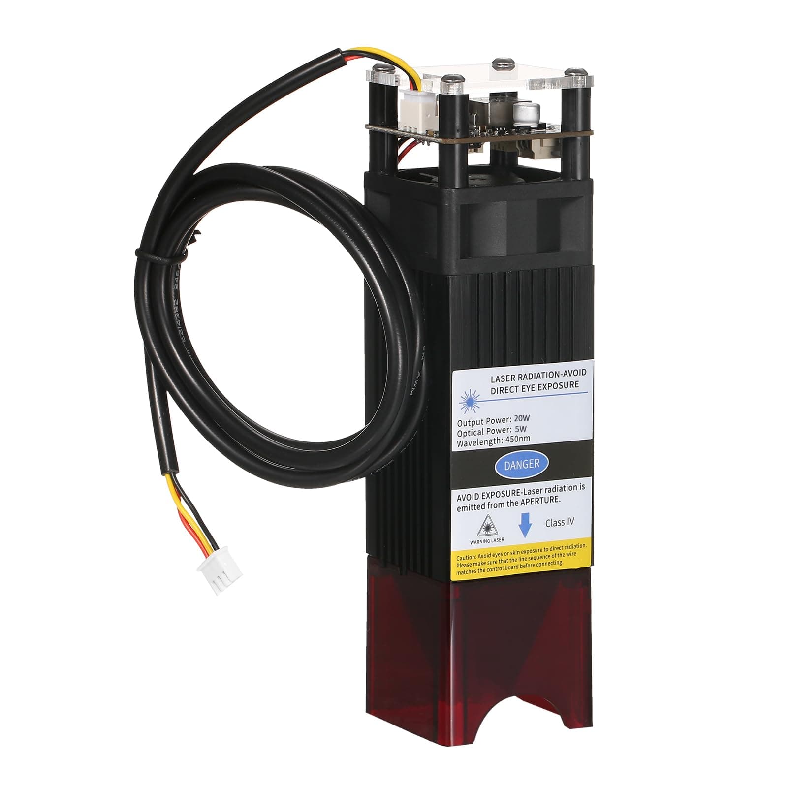 Morelian 20W Laser Module 5W Optical Power Laser Engraving Module Kit Compressed Spot Fixed-Focus Laser Cutter Compatible with Most Laser Engraver Cutting Machine