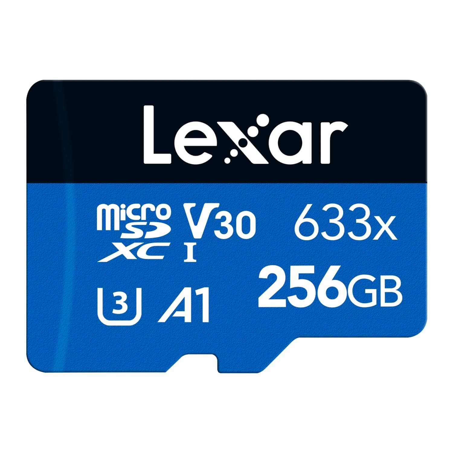 Lexar 256GB Micro SD Card, microSDXC UHS-I Card + SD Adapter, microSD Memory Card up to 100MB/s Read, A1, Class 10, U3, V30, TF Card for Smartphones/Tablets/IP Cameras