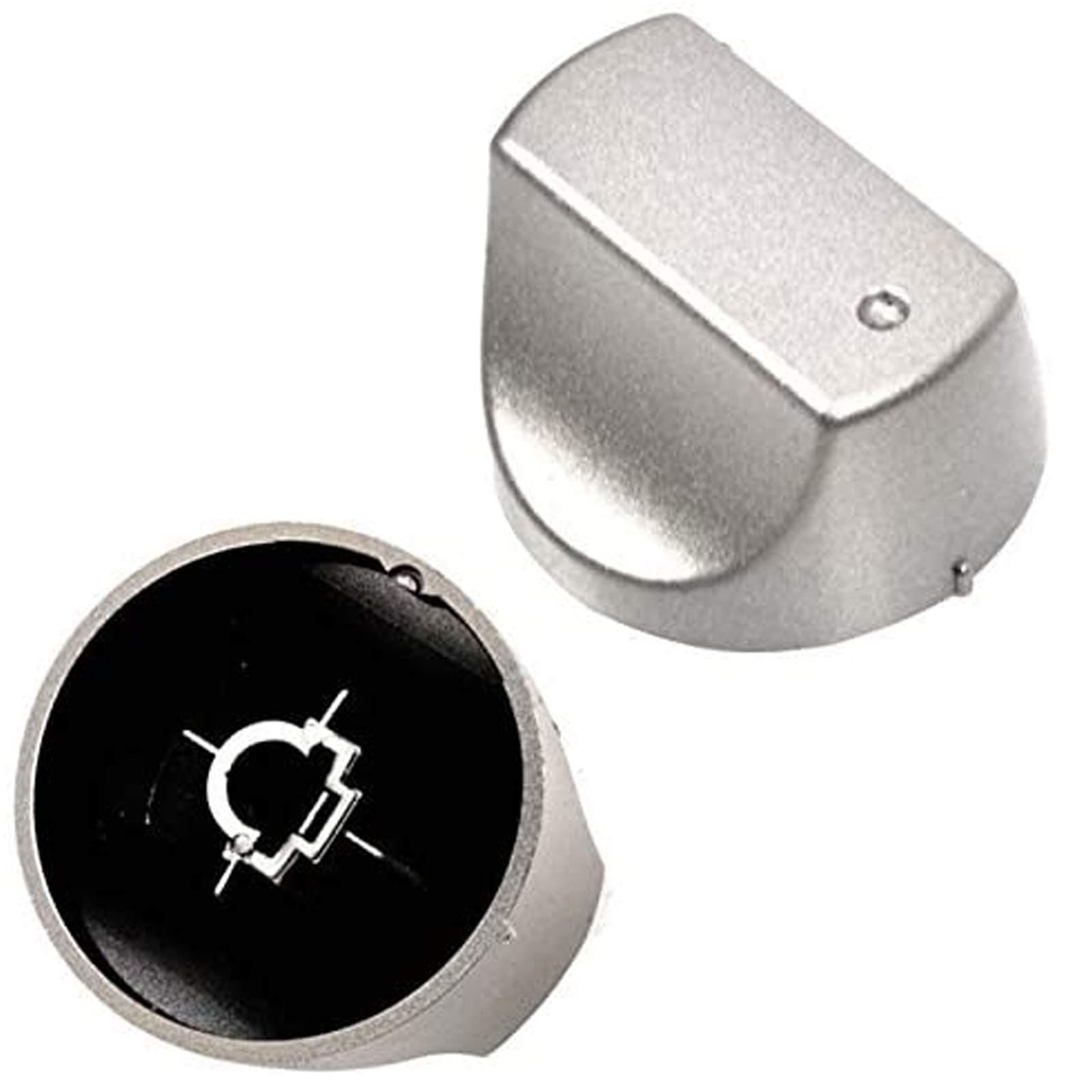 Hot-Ari ix Control Switch Knobs for Hotpoint Oven Cooker Hob (Silver, Pack of 2)