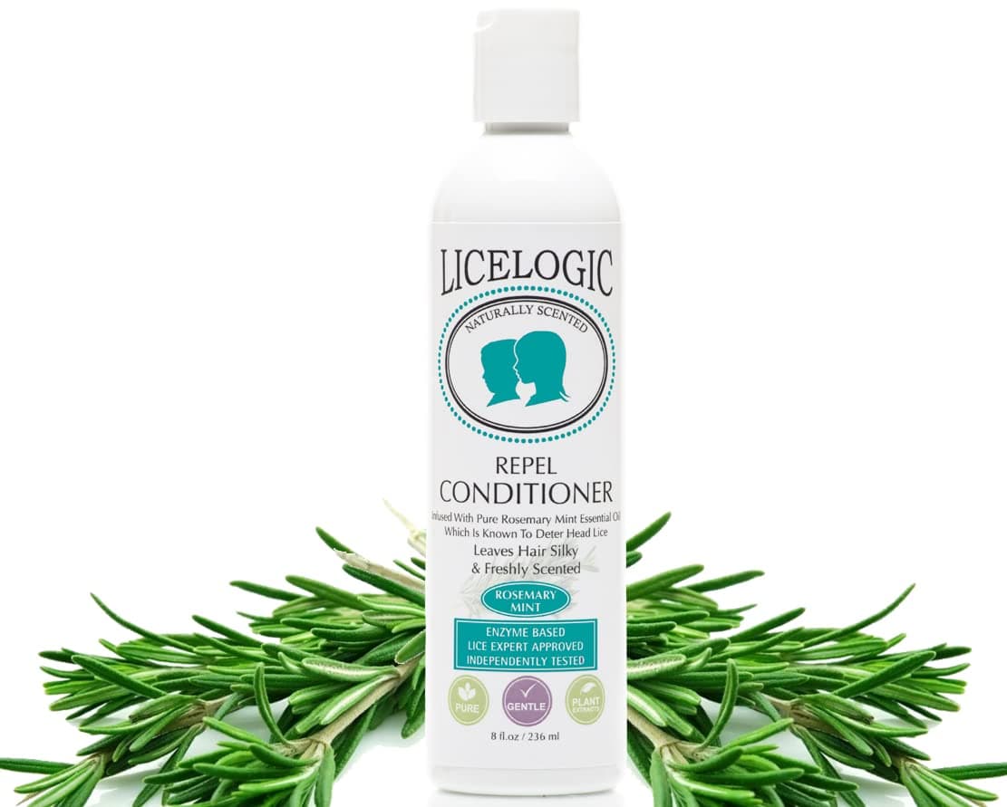 Repel Lice Prevention Conditioner, 8oz, Rosemary Mint - Effective Against Super Lice, Kills Eggs & Nits, Not Toxic, Naturally Derived Licezyme