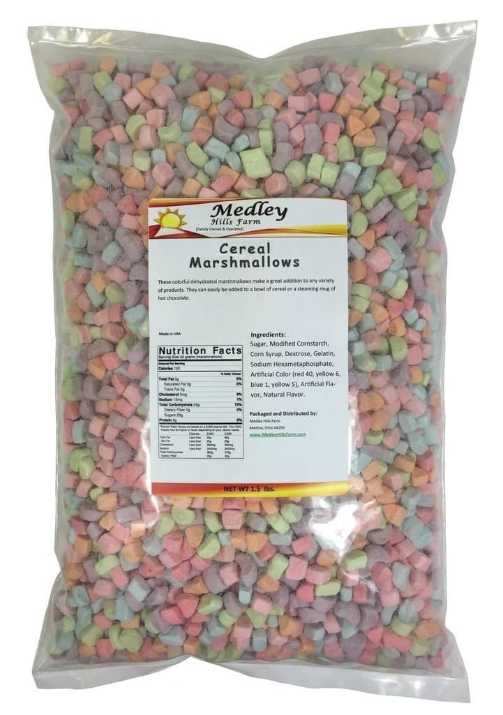 Medley Hills Farm Assorted Dehydrated Marshmallow Bits Cereal Charms Marshmallows 1.5 lbs by Medley Hills Farm