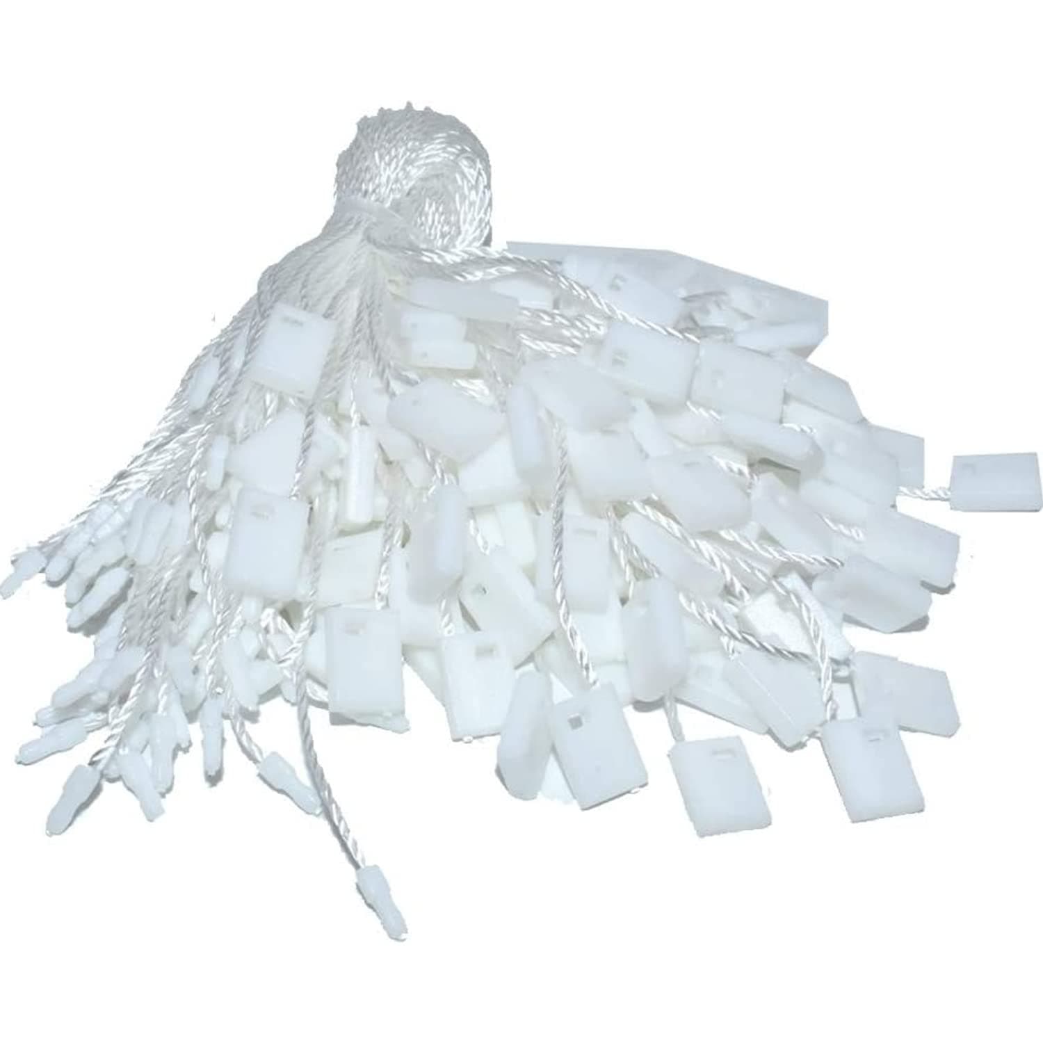 JZS Hang Tag String White Nylon Snap Lock Pin Loop Fastener Hook Ties Easy and Fast to Attach for Clothing Crafting,Price Tags and DIY (18cm,1000pcs)
