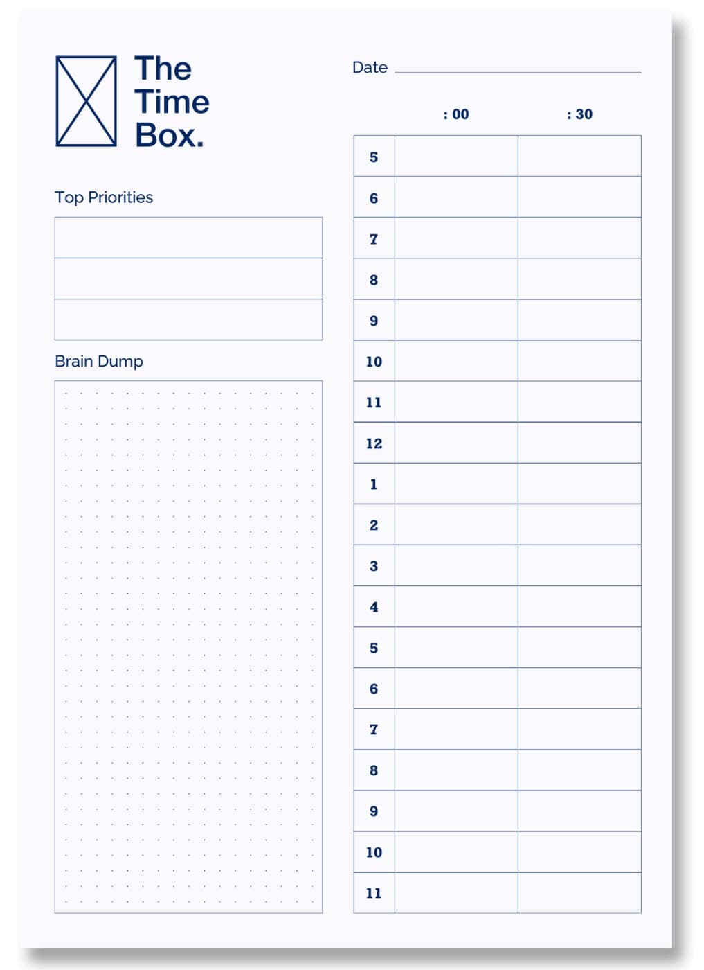 The Time Box Daily Time Boxing Planner Notepad