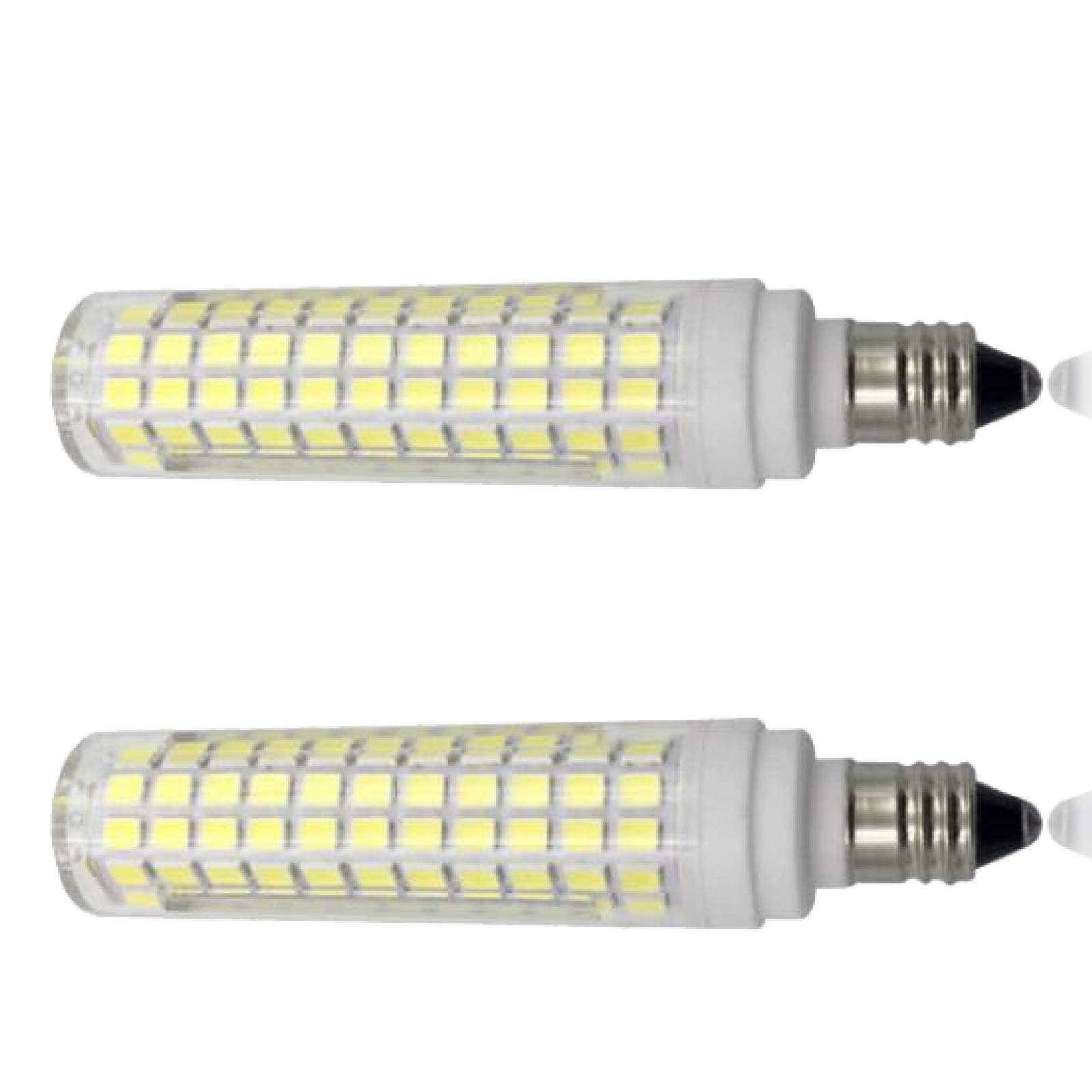2 Pack E11 LED Bulb Dimmable 15W 100W Halogen Bulbs Equivalent E11 Mini Candelabra Base AC110V/ 220V 6000K Daylight for Chandeliers Ceiling Fan Light,Cold White,220V