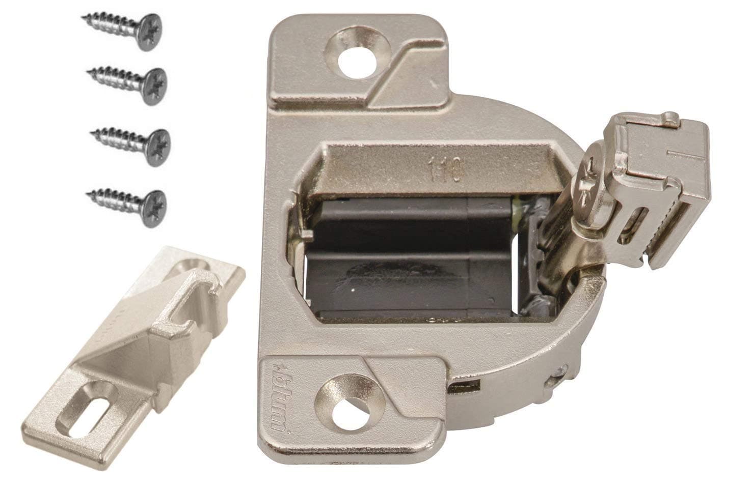 Blum33.3600 110 Degree Compact 33 Hinge Cup with 3/4 Overlay mounting Plate (Part# 130.1100.22) Pack of 2 Sets