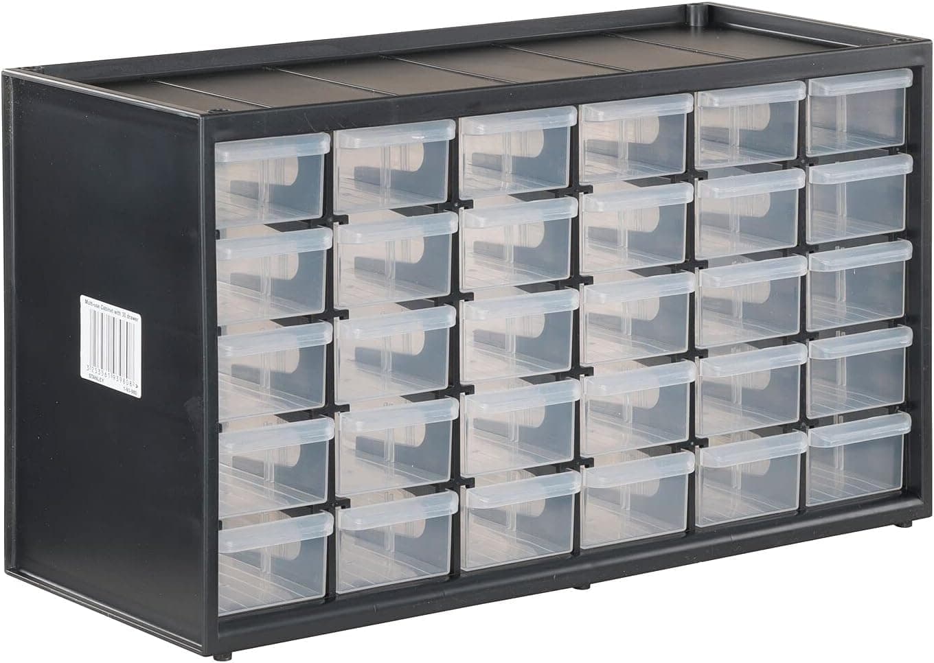 Storage Organizer, 30 Small Drawer Modular Storage System, Easily Stackable (CMST40730), Plastic, Black, White