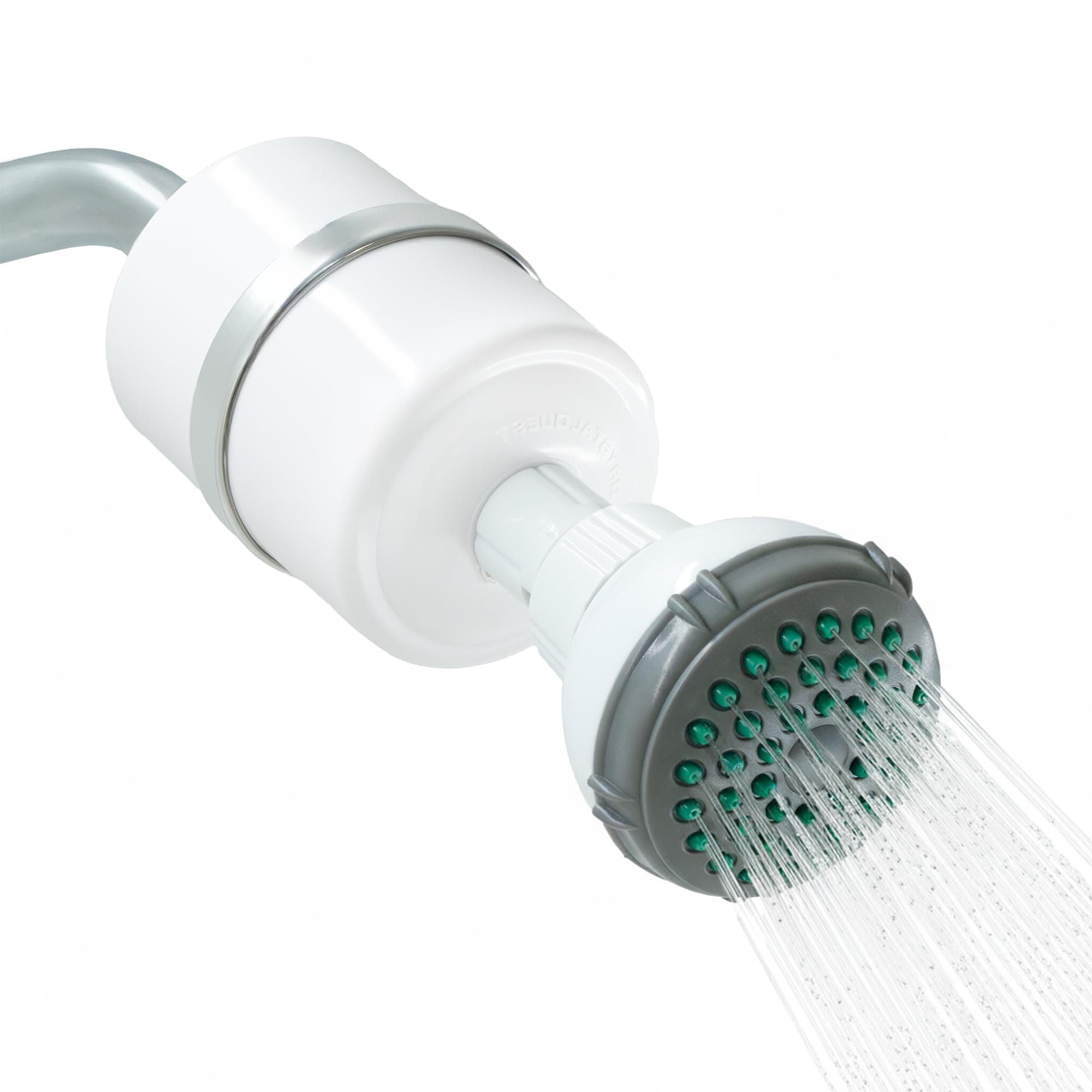 Crystal Quest Shower Filter with Head, Shower Head Filter for Hard Water, Shower Water Filter Removes Chlorine, chloramines & VOCs, Filter Shower Head, Improves Skin & Hair, Long-Lasting - White