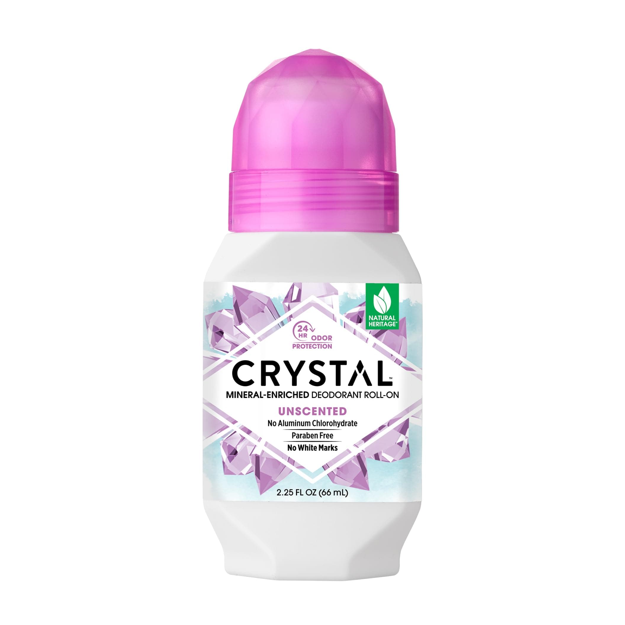 CRYSTAL Mineral Deodorant Roll-On Unscented Body Deodorant With 24-Hour Odor Protection, Aluminum Chloride & Paraben Free, 2.25 FL OZ (Packaging May Vary)