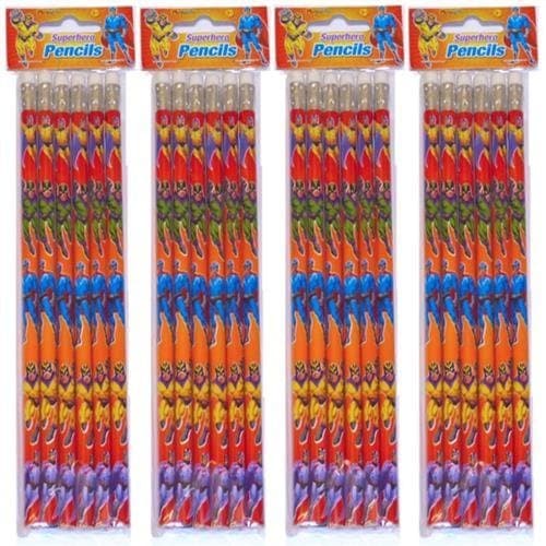 12 Superhero Pencils