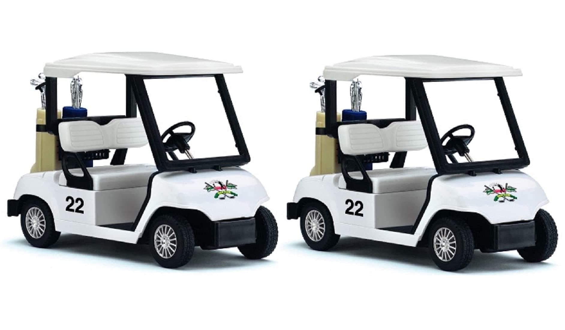 Golf Cart 4½" Die Cast Metal Model Pullback Action Toy (White 2Set)