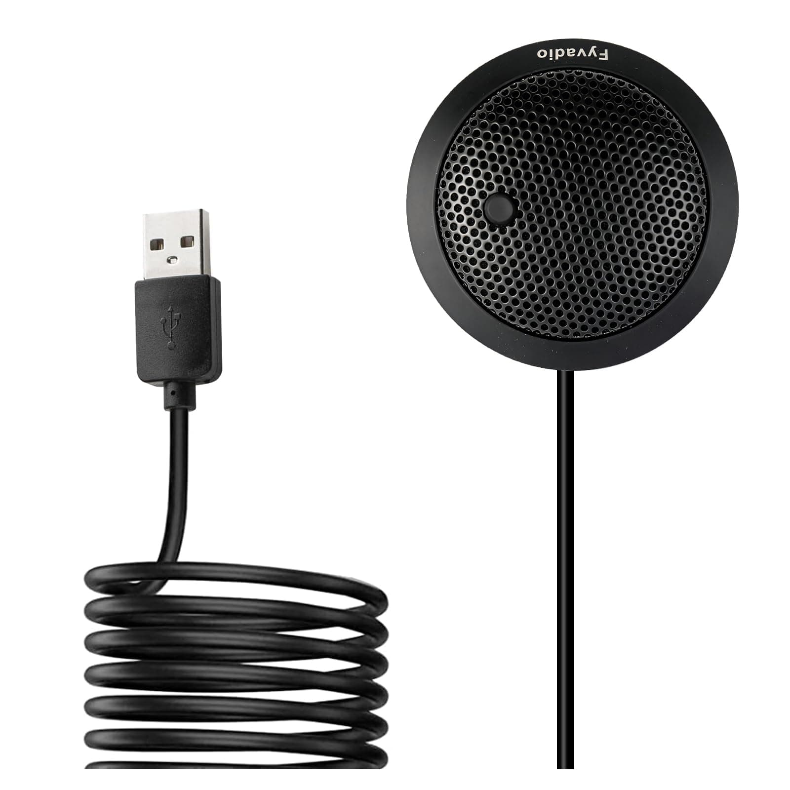 Conference USB Microphone, USB Microphone for Computer, 360° Omnidirectional Condenser PC Laptop Mic with Mute Button for Online Meeting/Class, Zoom Call, Skype Chatting, Plug & Play