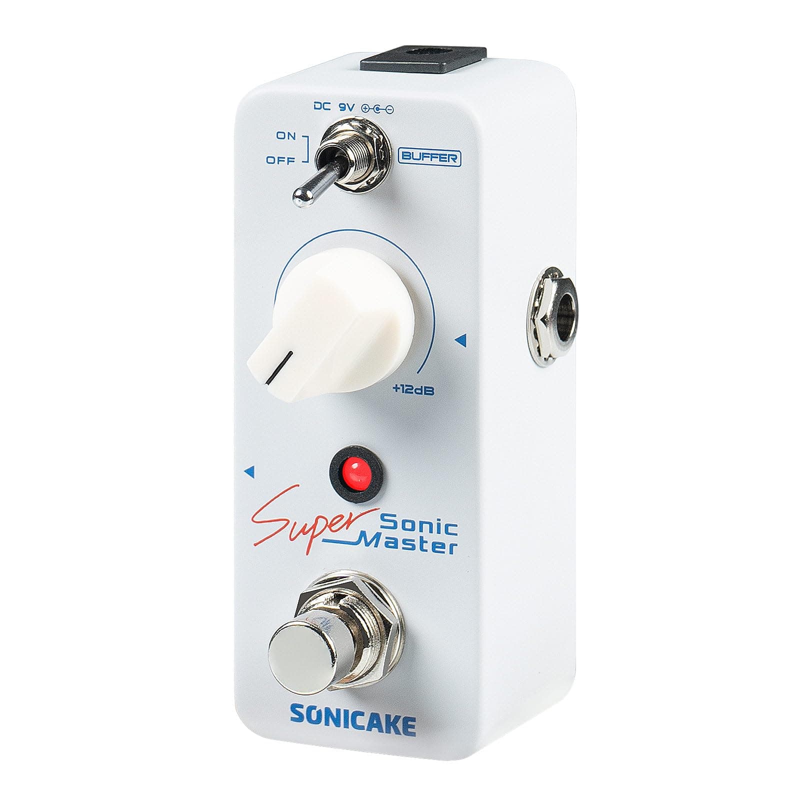 SONICAKE Clean Boost Pedal with Buffer and +12dB Gain, Mini Pure Boost Guitar Bass Effects Pedal - Sonic Super Master