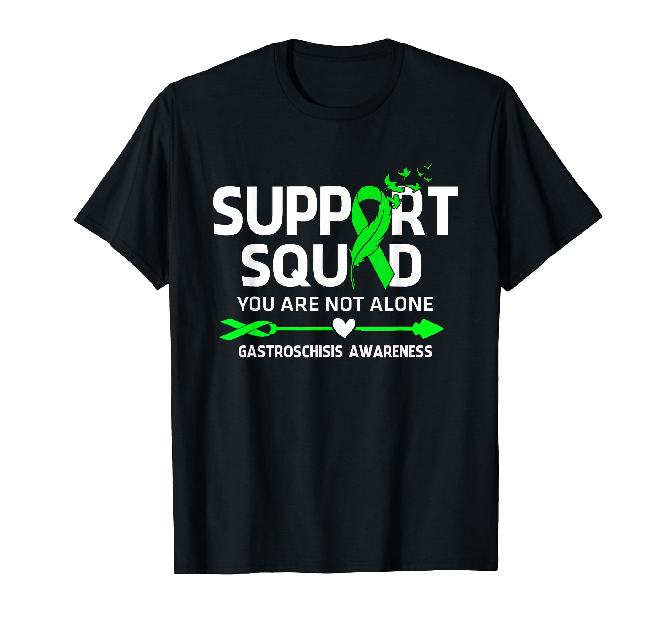 Support Squad Adenosarcoma Awareness FeatherSupport Squad Warrior Gastroschisis Awareness Feather T-Shirt