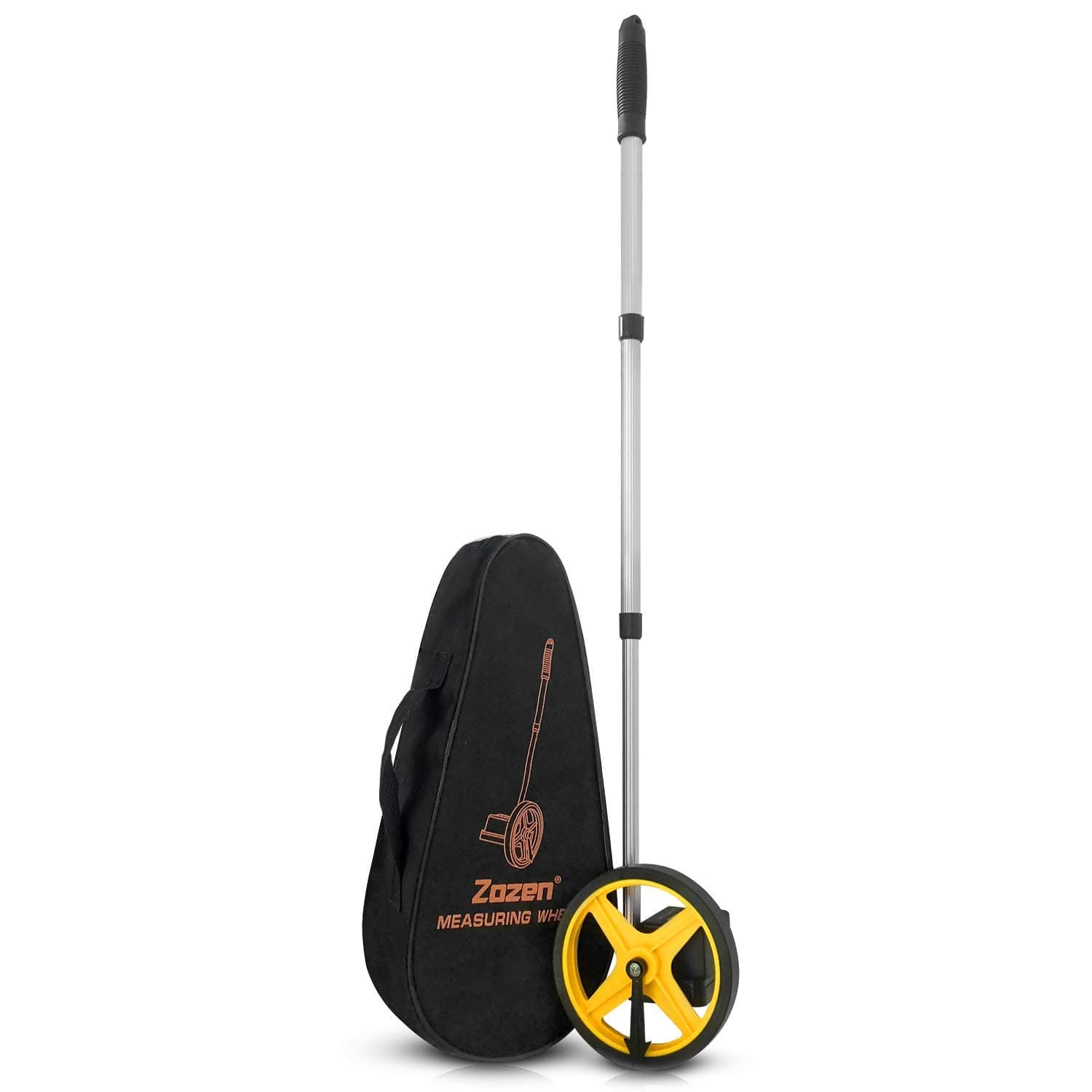 Measuring Wheel in Feet and Inches, 6-inch Measure Wheel - Telescopic/Mechanical/One Key to Reset/Starting Point Arrow and Cloth Carrying Bag, Measurement Up to 10,000Ft.