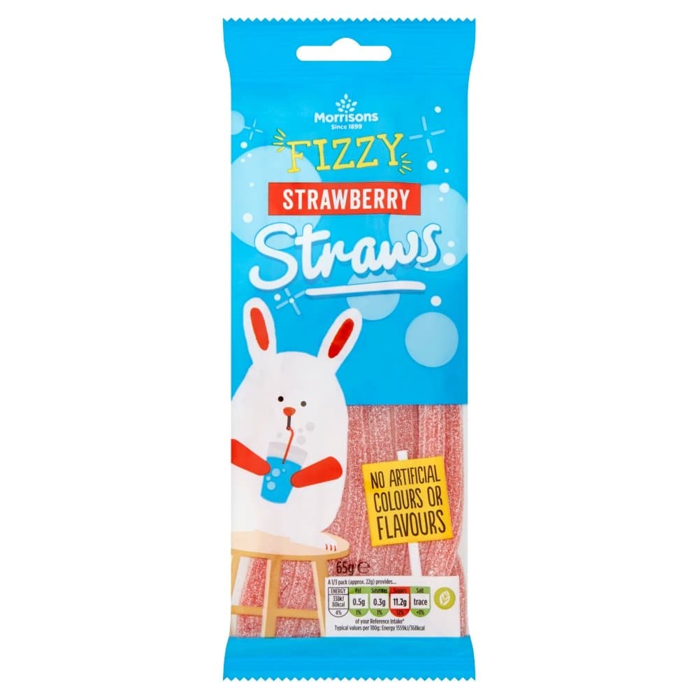 Morrisons Strawberry Straws, 65 g