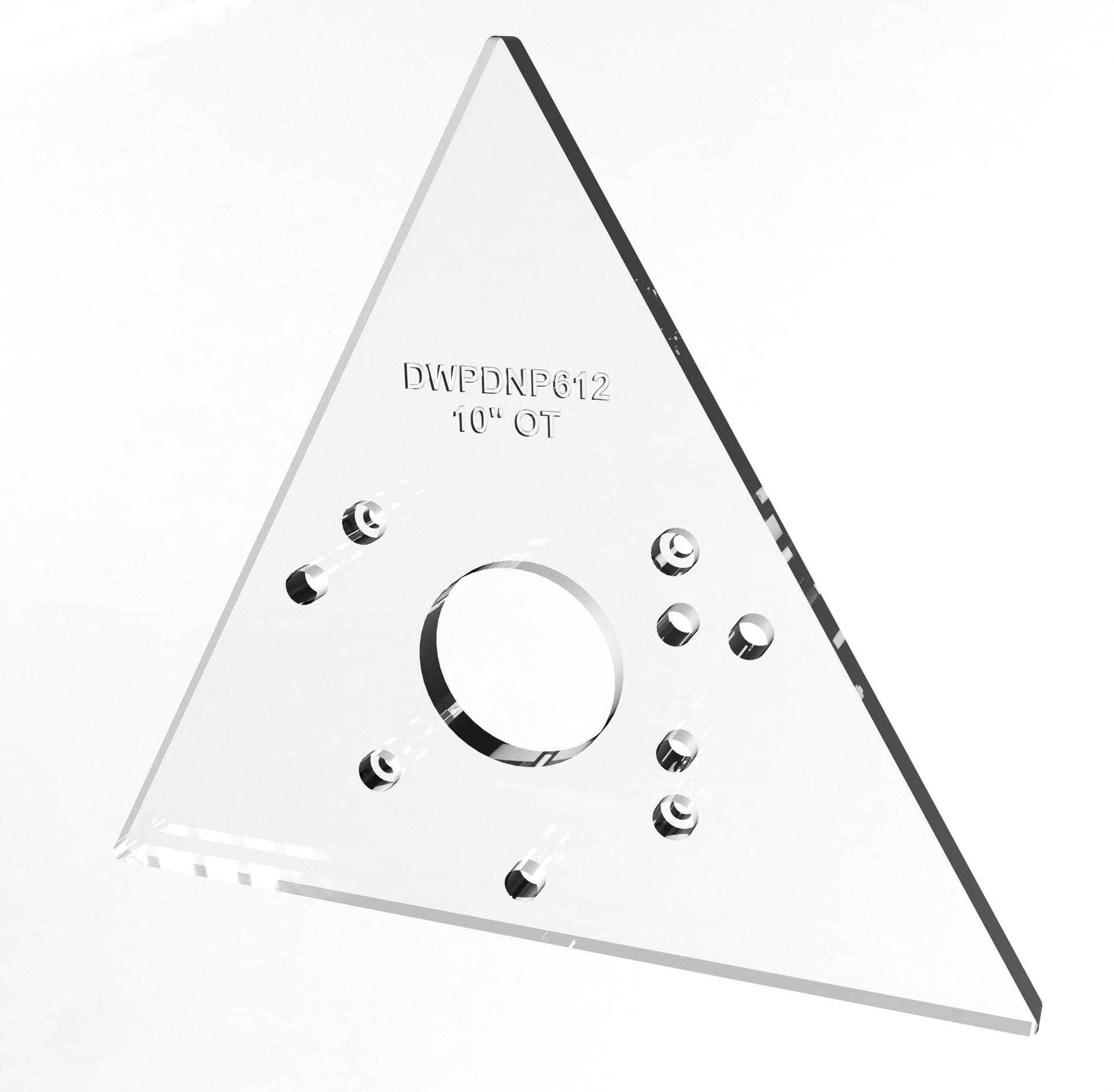 3/8" Thick 10" Triangle baseplate upgrade with a 2" opening for Dewalt DNP612