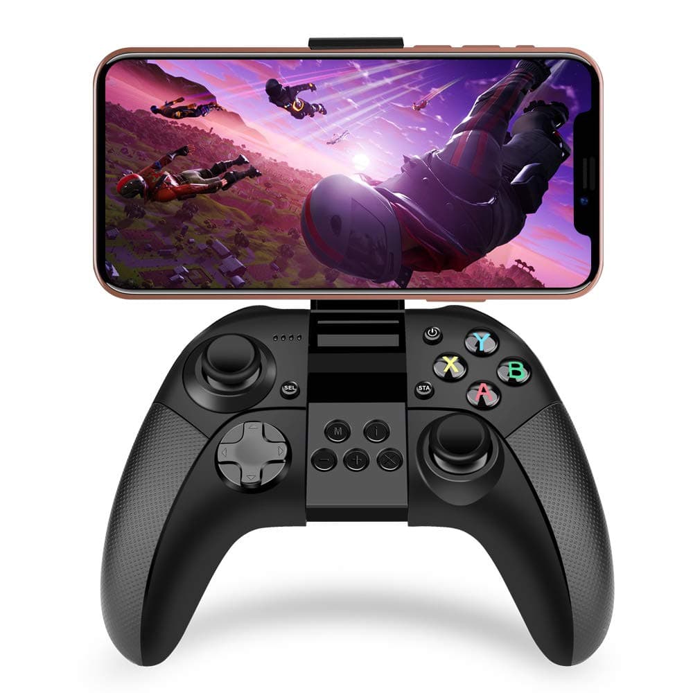 CooCeer Game Controller Gamepad Wireless Bluetooth Gaming Joystick Joypad with Clamp Holder Compatible with iOS iPhone/iPad/iPod (Black)