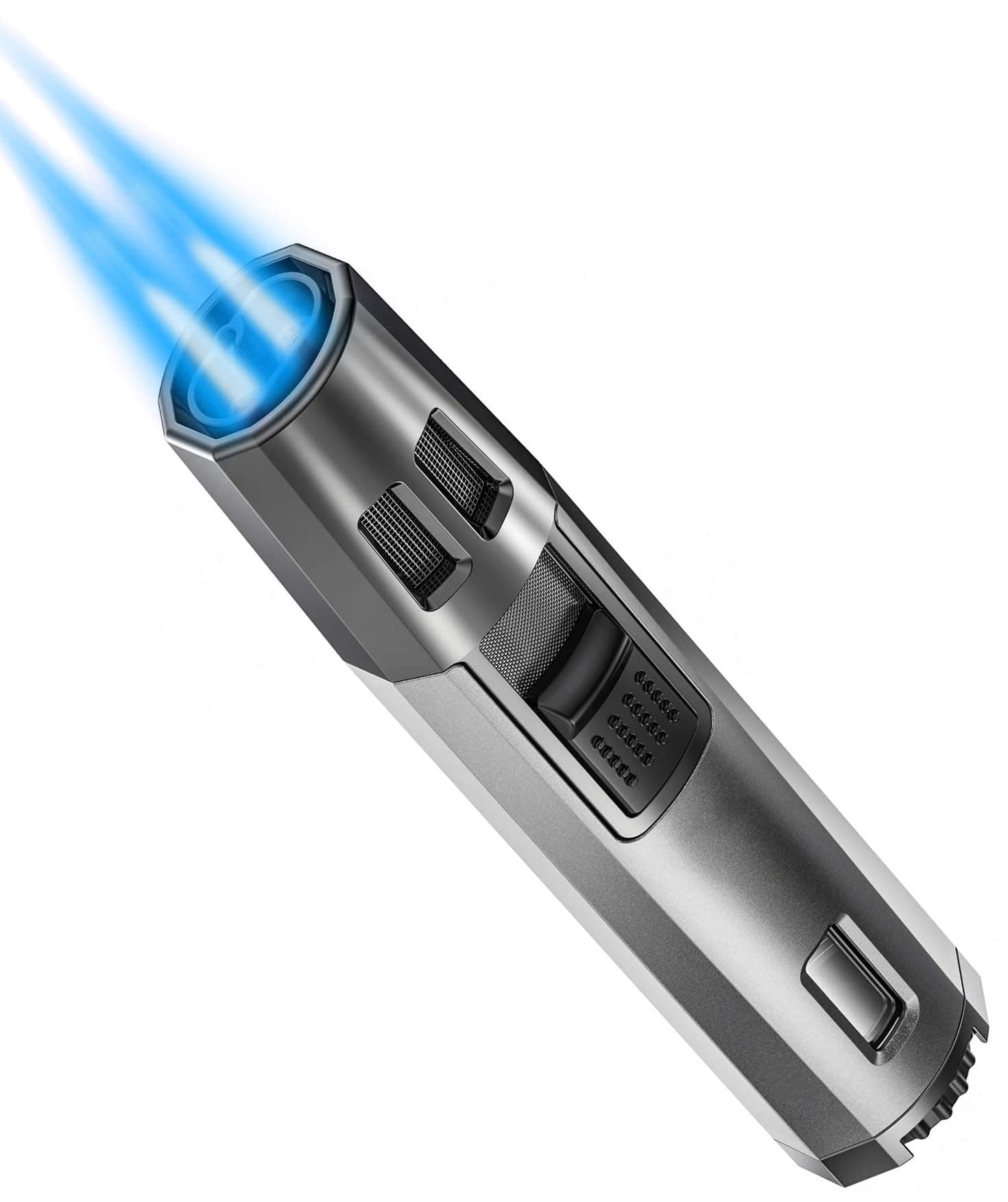 Zoocura Torch Lighter Butane Lighter Refillable Jet Flame Torch Lighters Windproof Gas Long Torch Lighter Adjustable Butane Pen Lighter for Candles Grill BBQ Stove Camping(Gas Not Included)