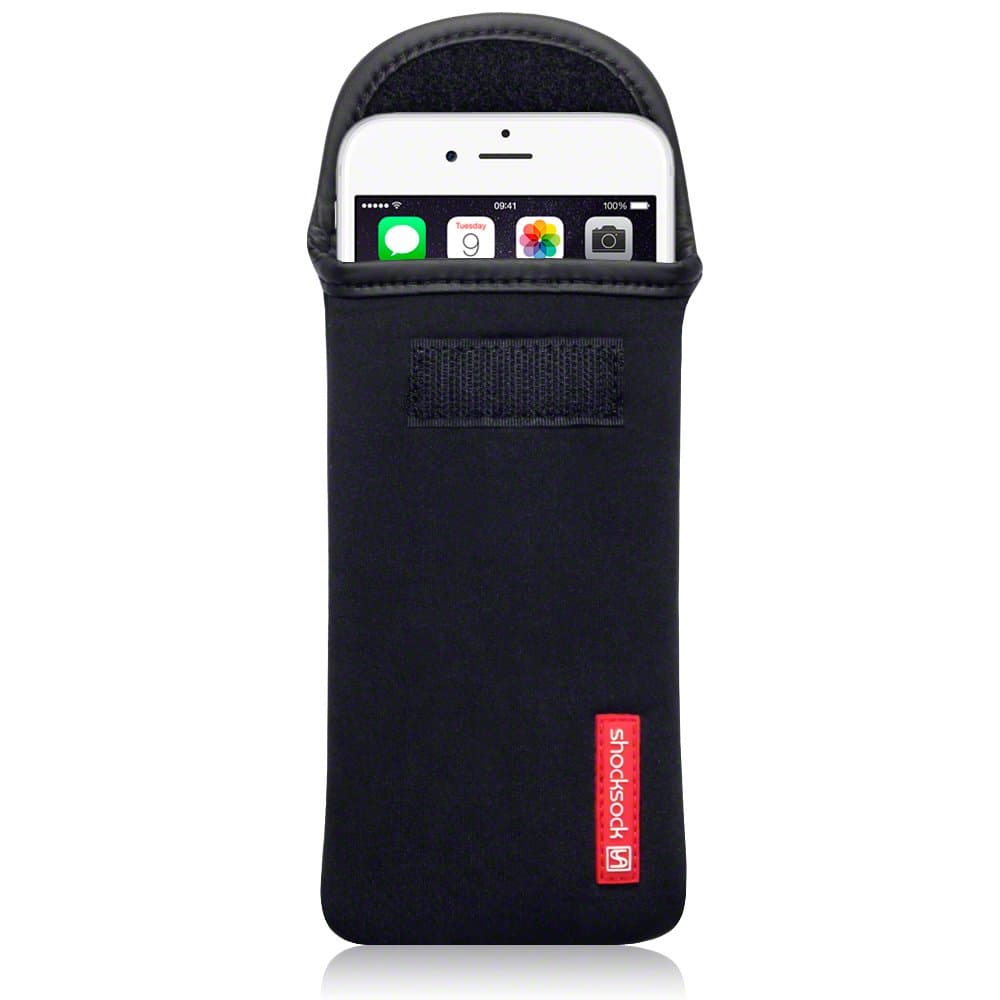 Shocksock iPhone 6 Plus Case, [Black] iPhone 6 Plus Neoprene Case Impact Resistant Pouch with Velcro Closure for iPhone 6 Plus (5.5") - Black