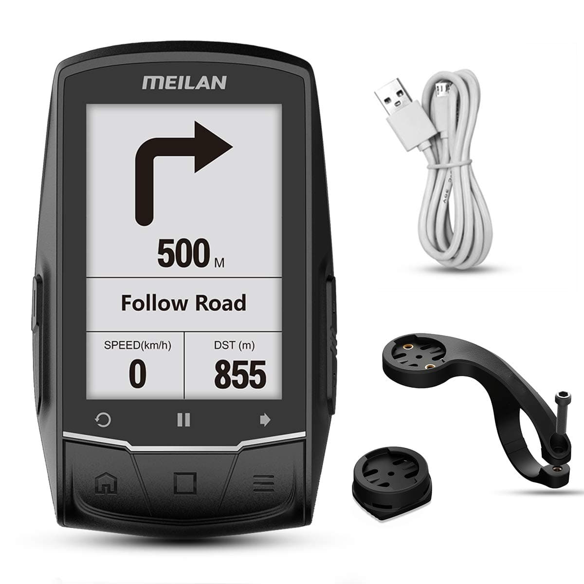 Meilan GPS Navigation Bike Computer M1 Cycling Computer Bluetooth Connect with Cadence/HR Monitor