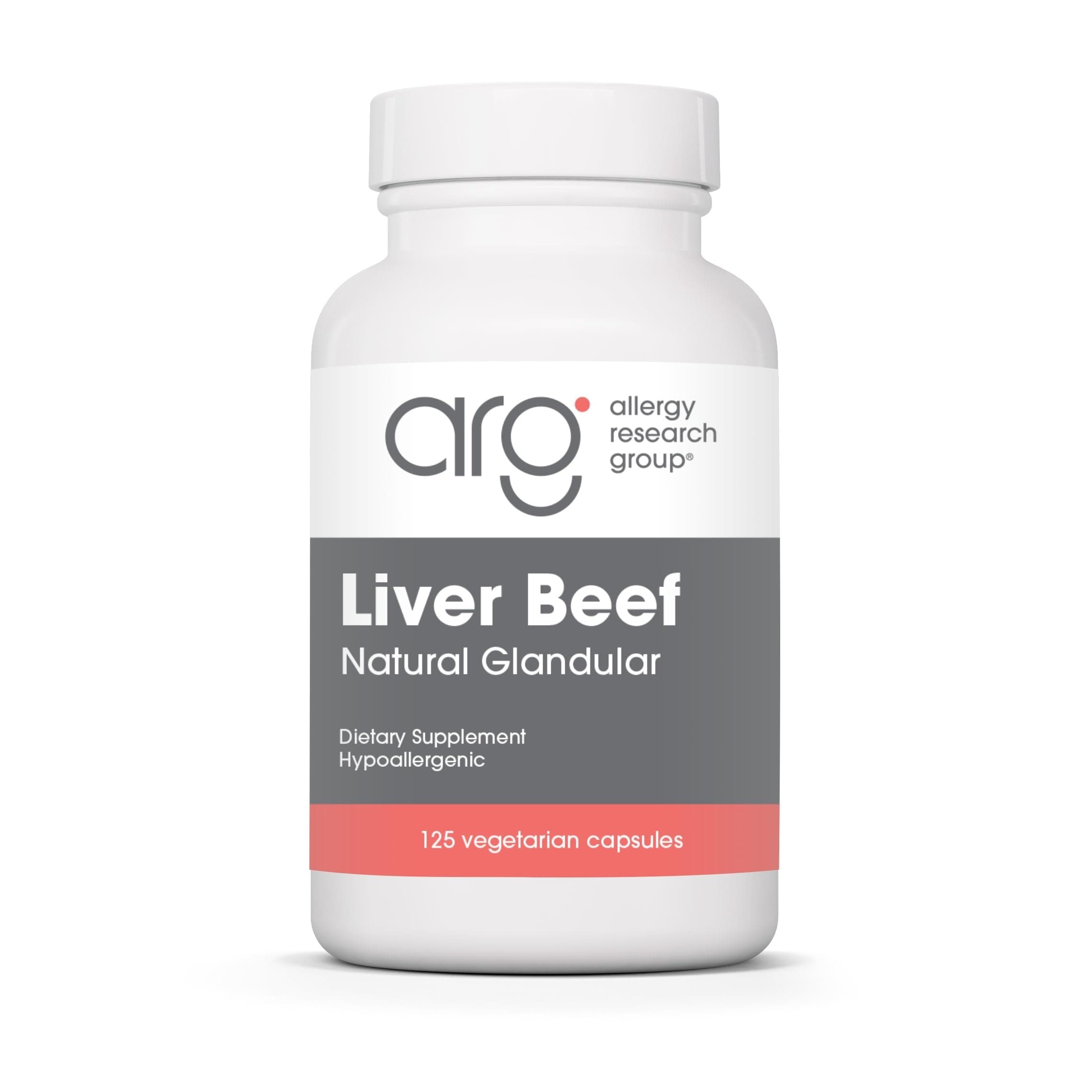 Allergy Research Group Beef Liver Supplement - Liver Function Support, Grass-fed Beef Capsules 1000mg, Glandular Vitamins - 125 Count