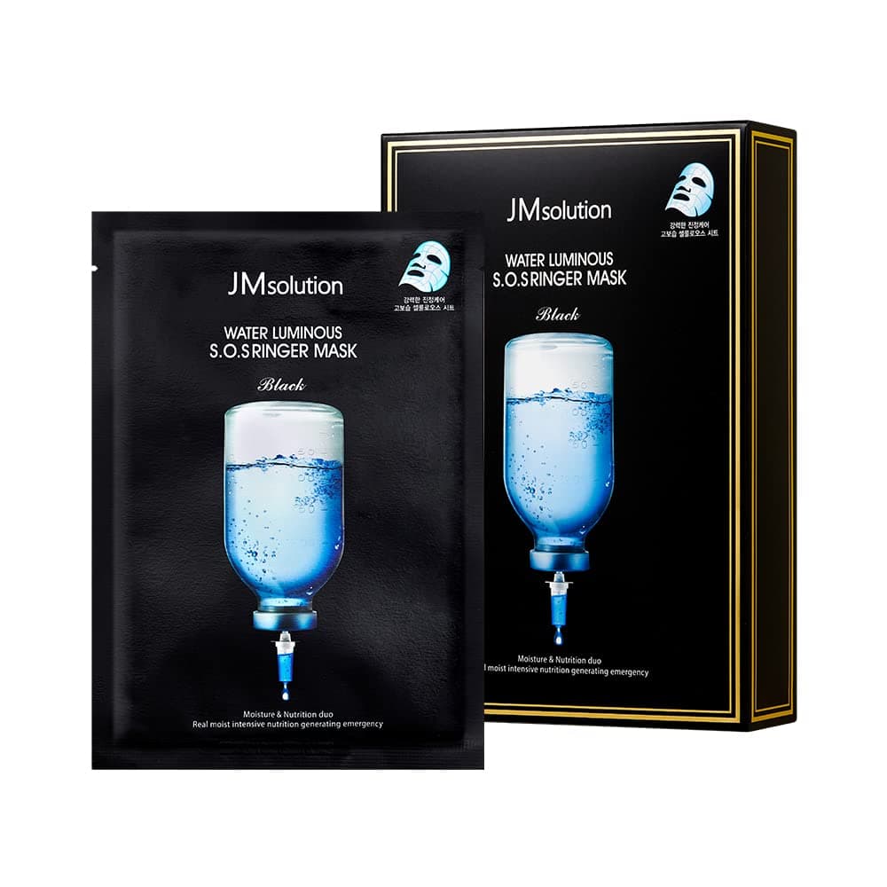 JMsolution Water Luminous SOS Ringer Mask Plus (10 Sheets, 35ml Each) | Intensive Hydration & Soothing Care Korean Sheet Mask | Water Glow Skin Care | K-Beauty Face Mask