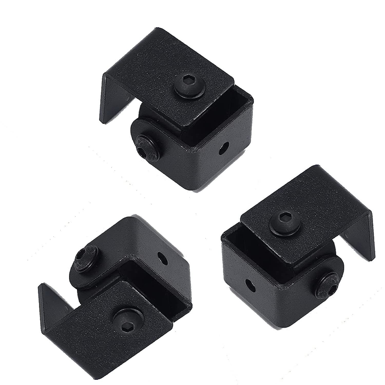 SM-L1 - Speaker Wall Mount Stand - Bracket 2 Nos for 4 mm, 5 mm & 6.35mm (¼ inch) Thread Hole/Keyhole Speakers - Universal Type (3 Mounts, Black)
